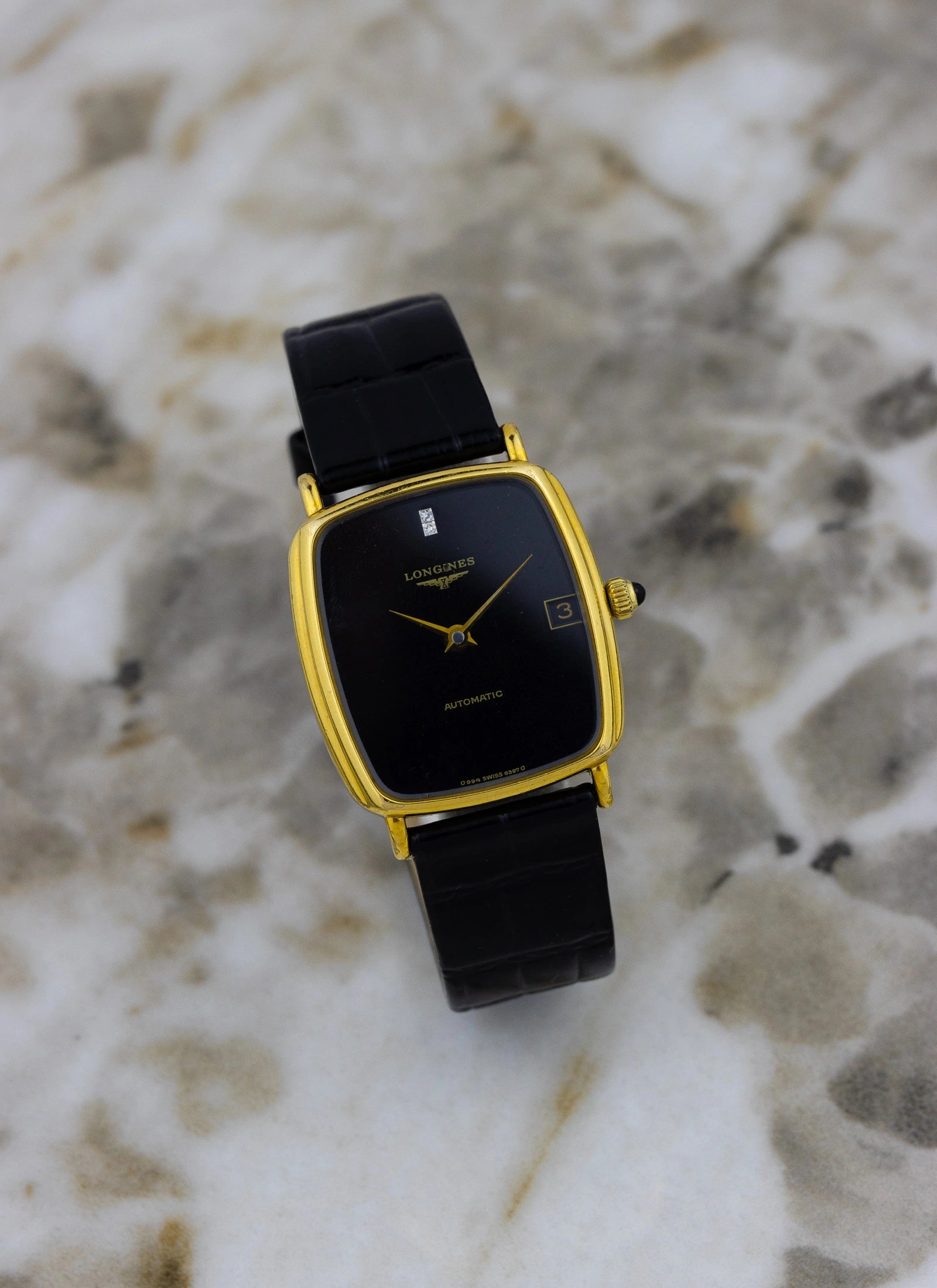 1970s Longines Black Dial & Diamonds 6397 6 cal. L994.1 Box