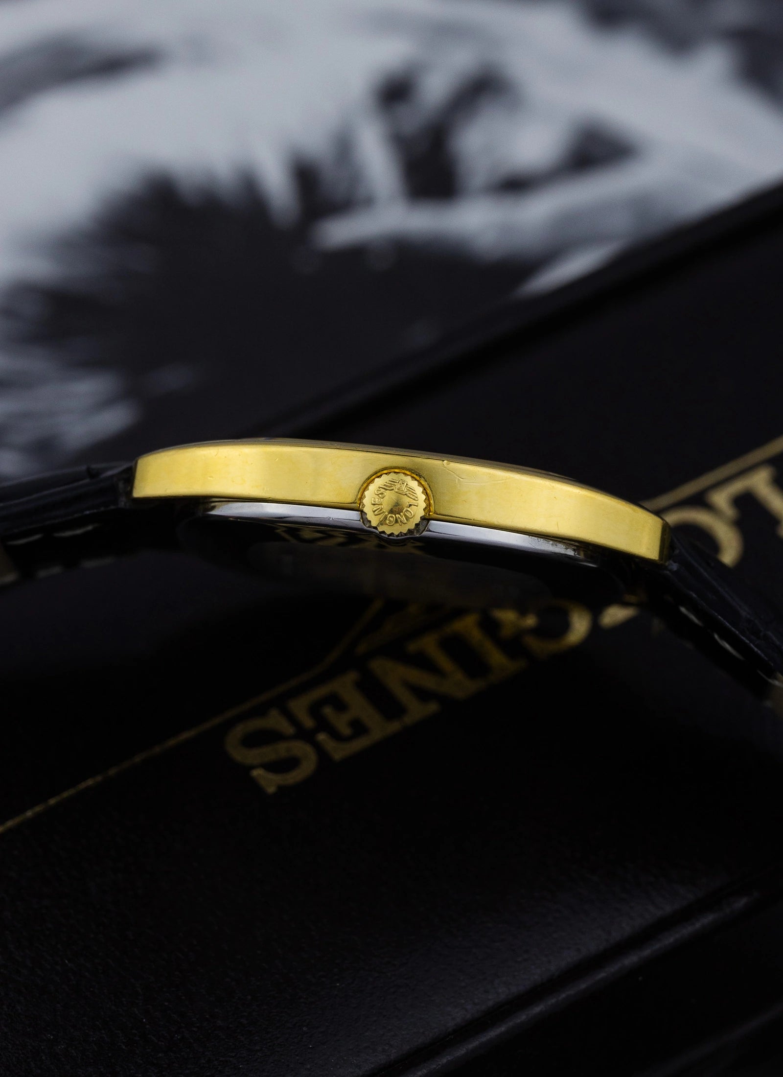 1970s Longines Square Black Roman Dial 4450 cal. L847.4 Serviced Box