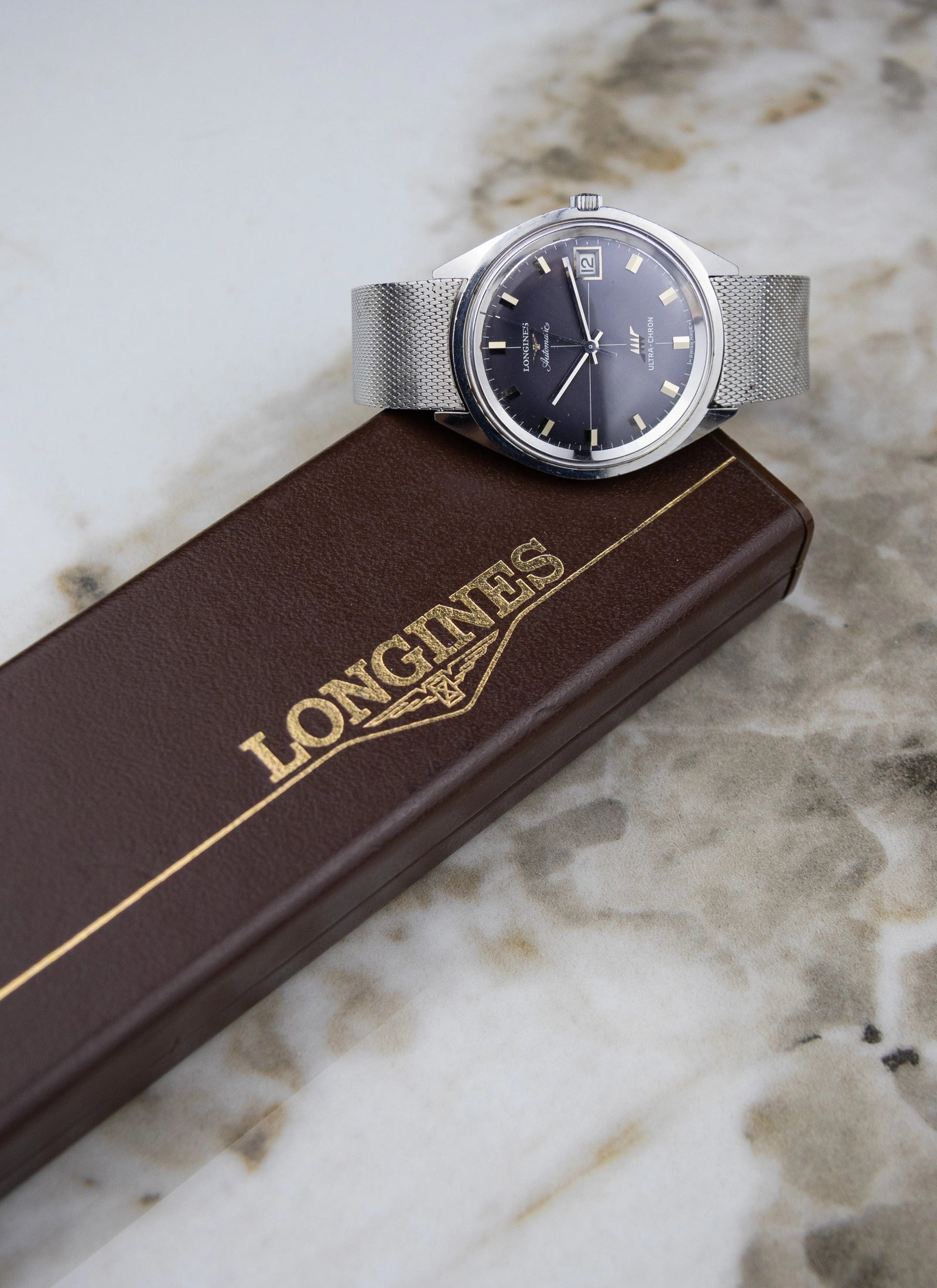 1970s Longines Ultra Chron 8301 Grey Crosshair Dial