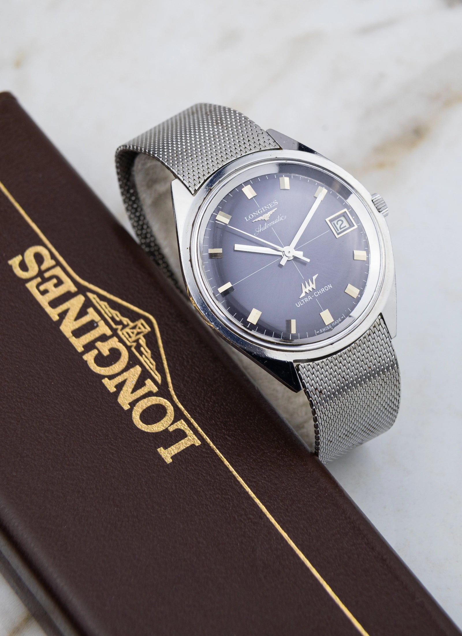 1970s Longines Ultra Chron 8301 Grey Crosshair Dial