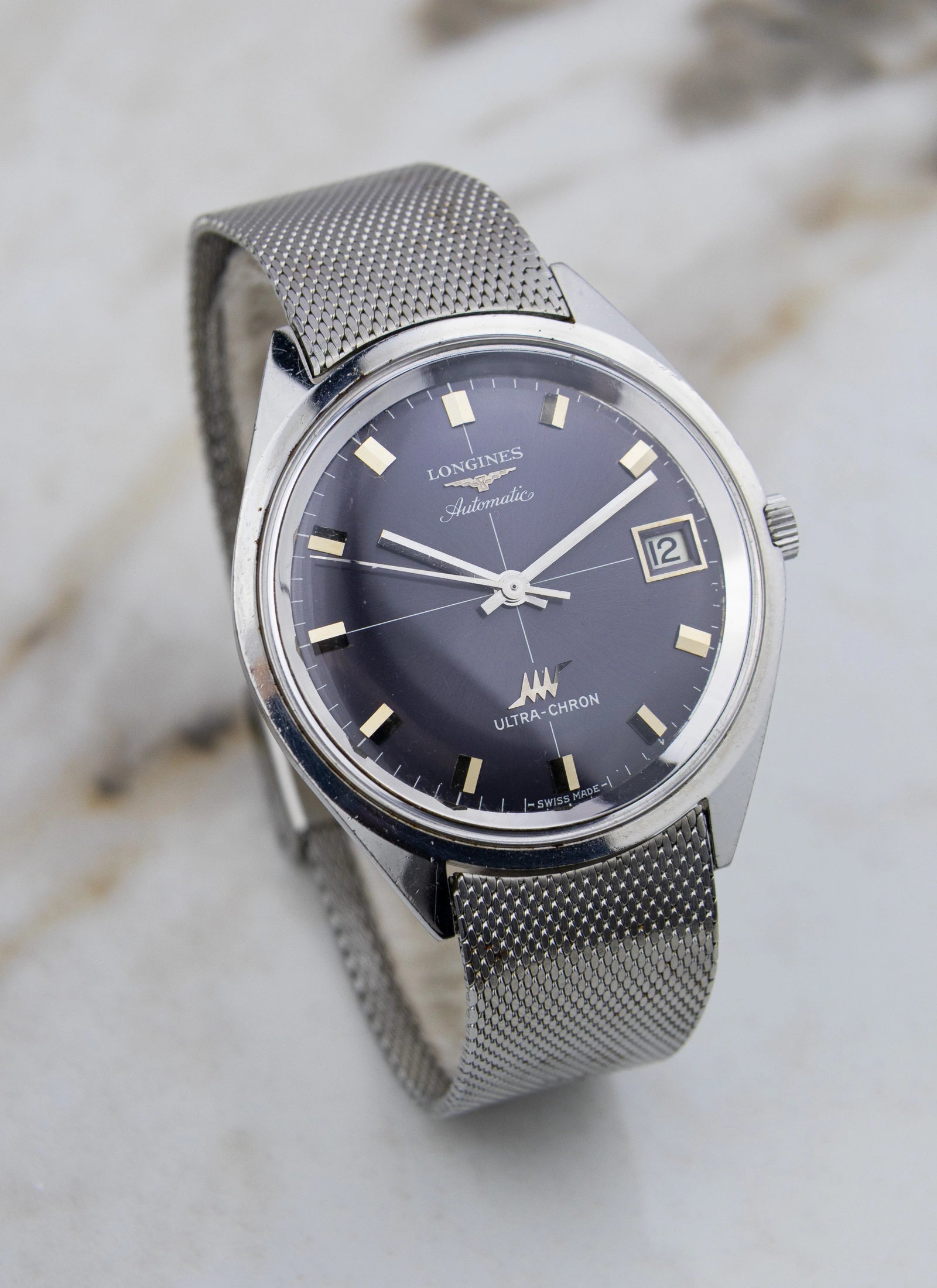 1970s Longines Ultra Chron 8301 Grey Crosshair Dial