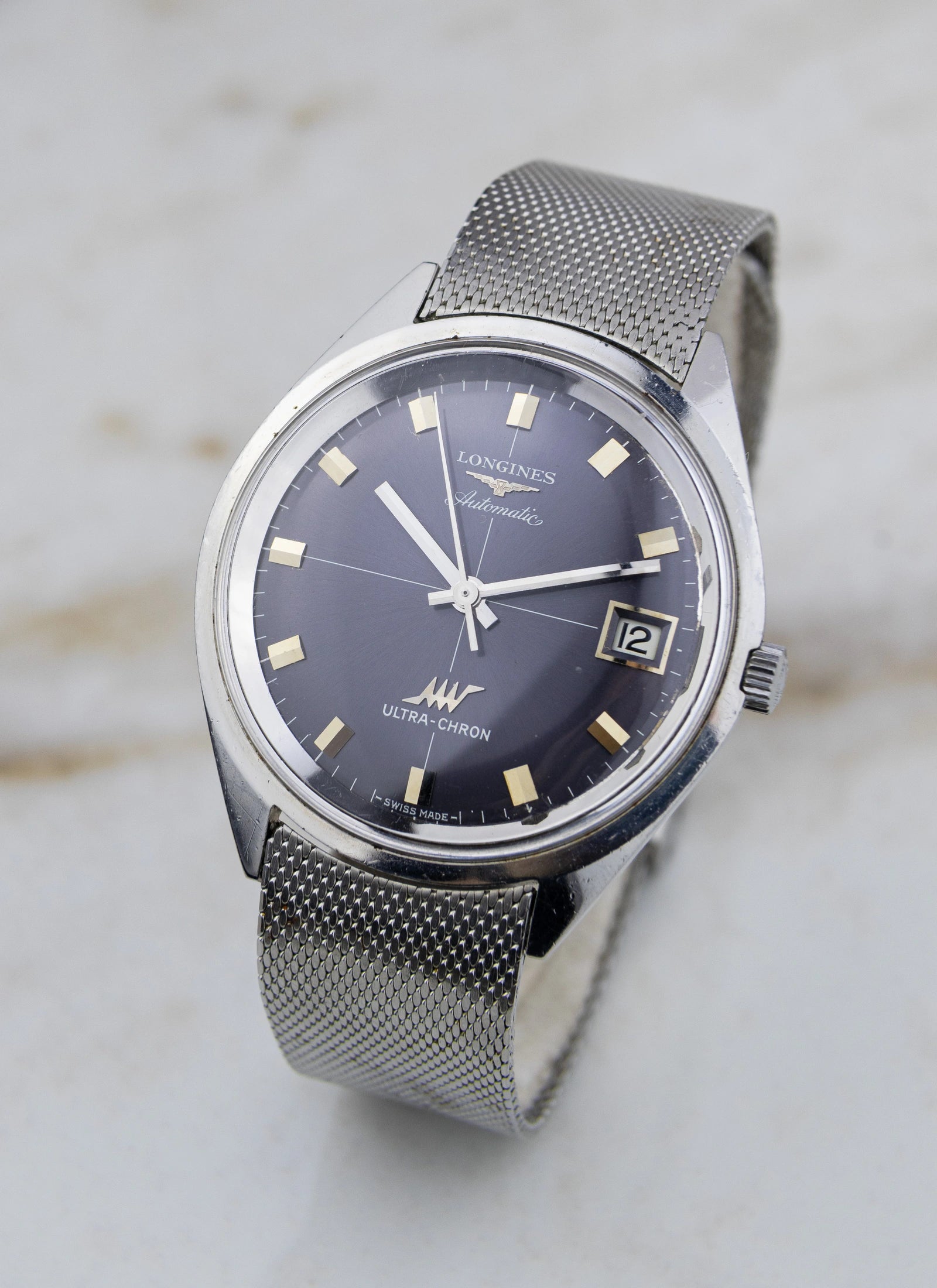 1970s Longines Ultra Chron 8301 Grey Crosshair Dial