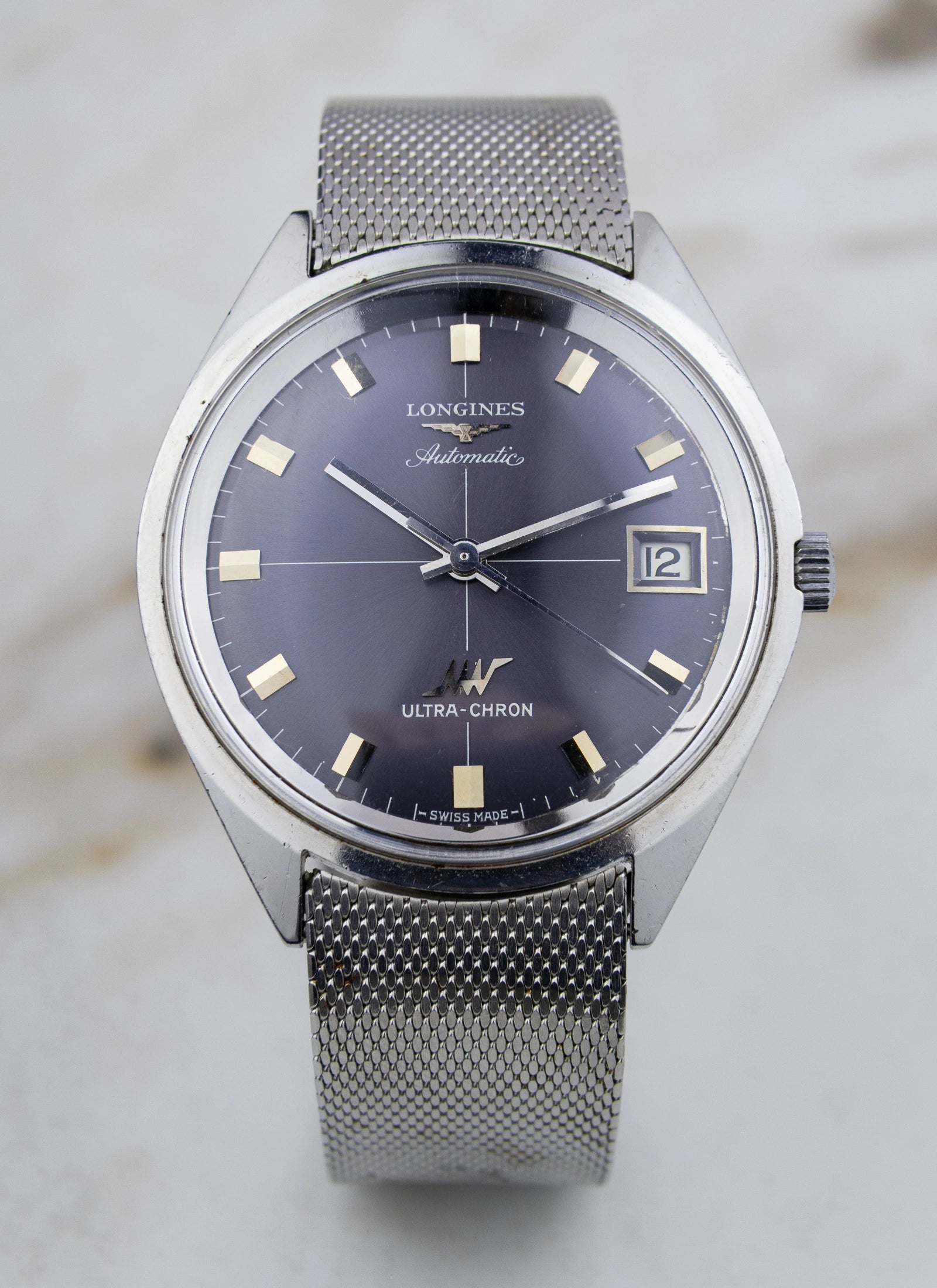 1970s Longines Ultra Chron 8301 Grey Crosshair Dial