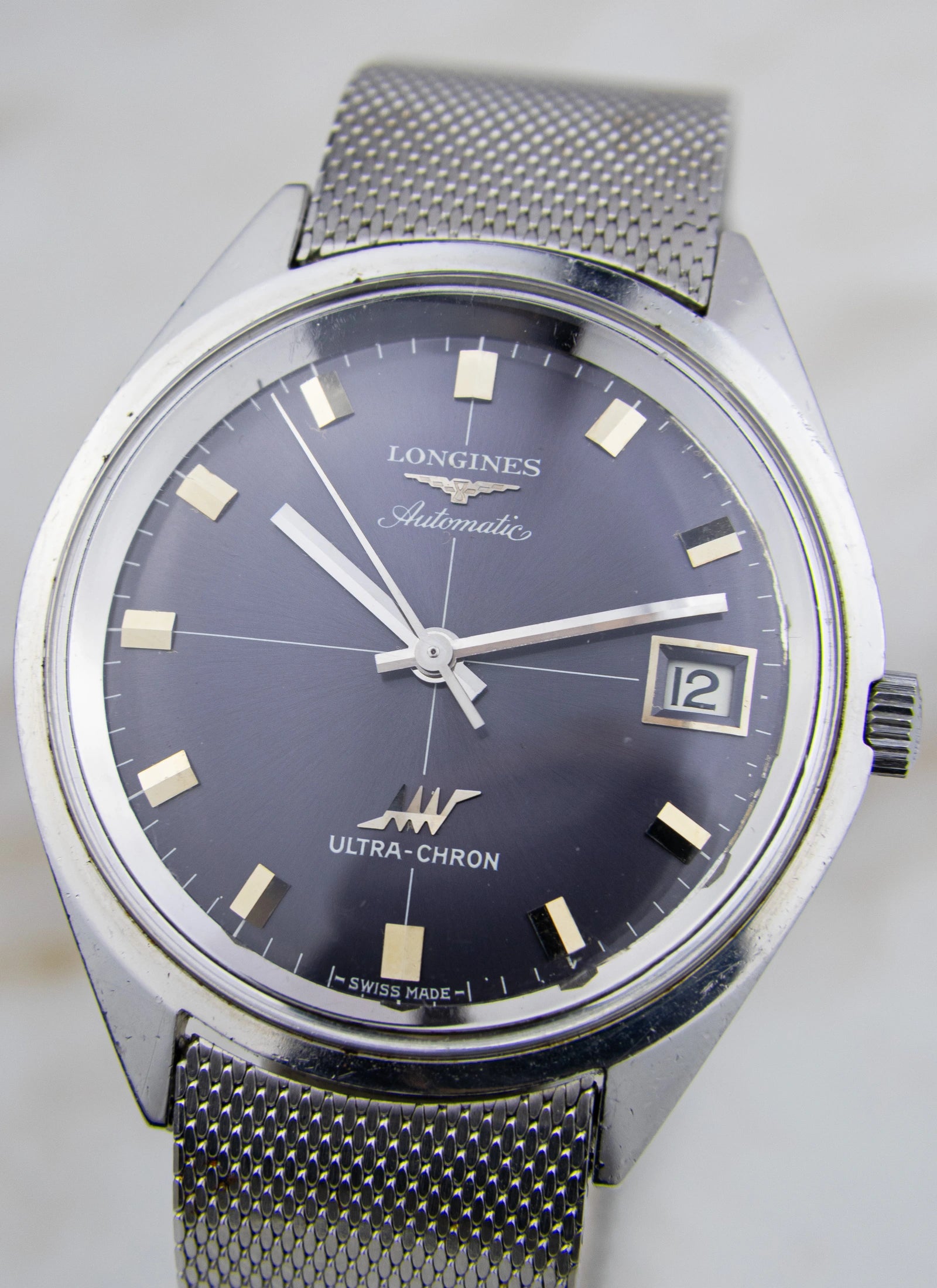 1970s Longines Ultra Chron 8301 Grey Crosshair Dial