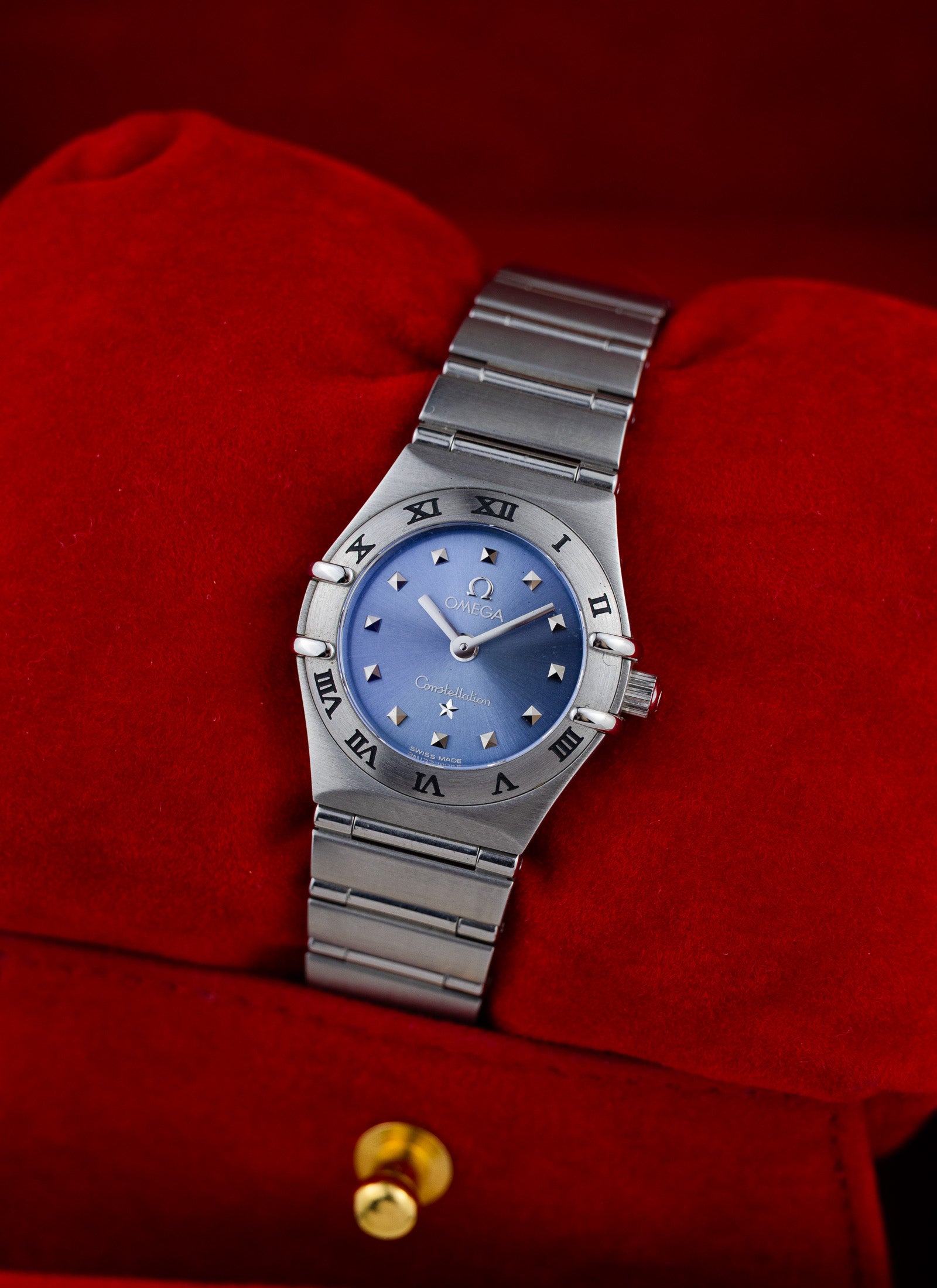 1998 Lady Omega Constellation Blue Dial 795.1203 cal. 1456 Full Set