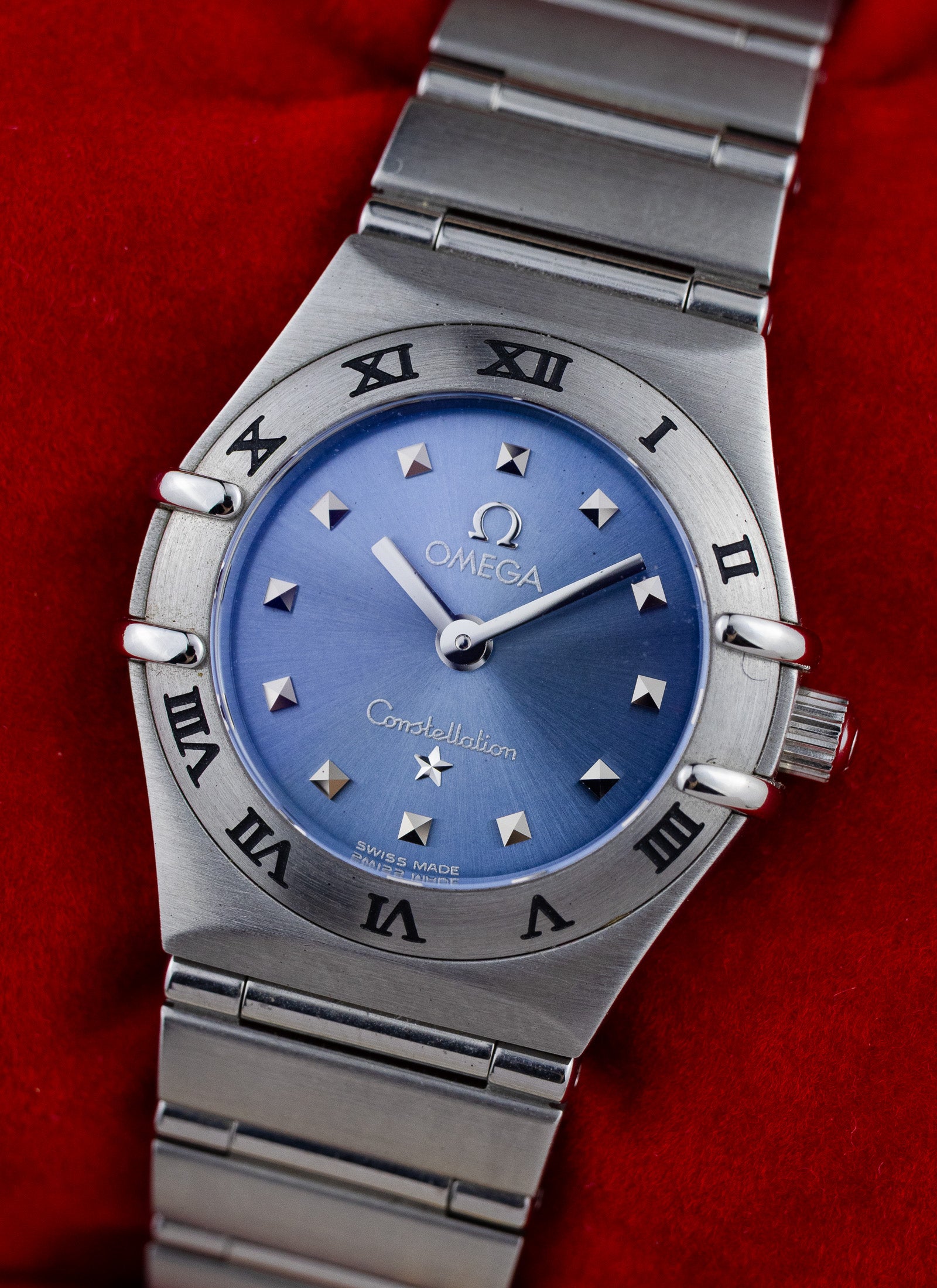 1998 Lady Omega Constellation Blue Dial 795.1203 cal. 1456 Full Set