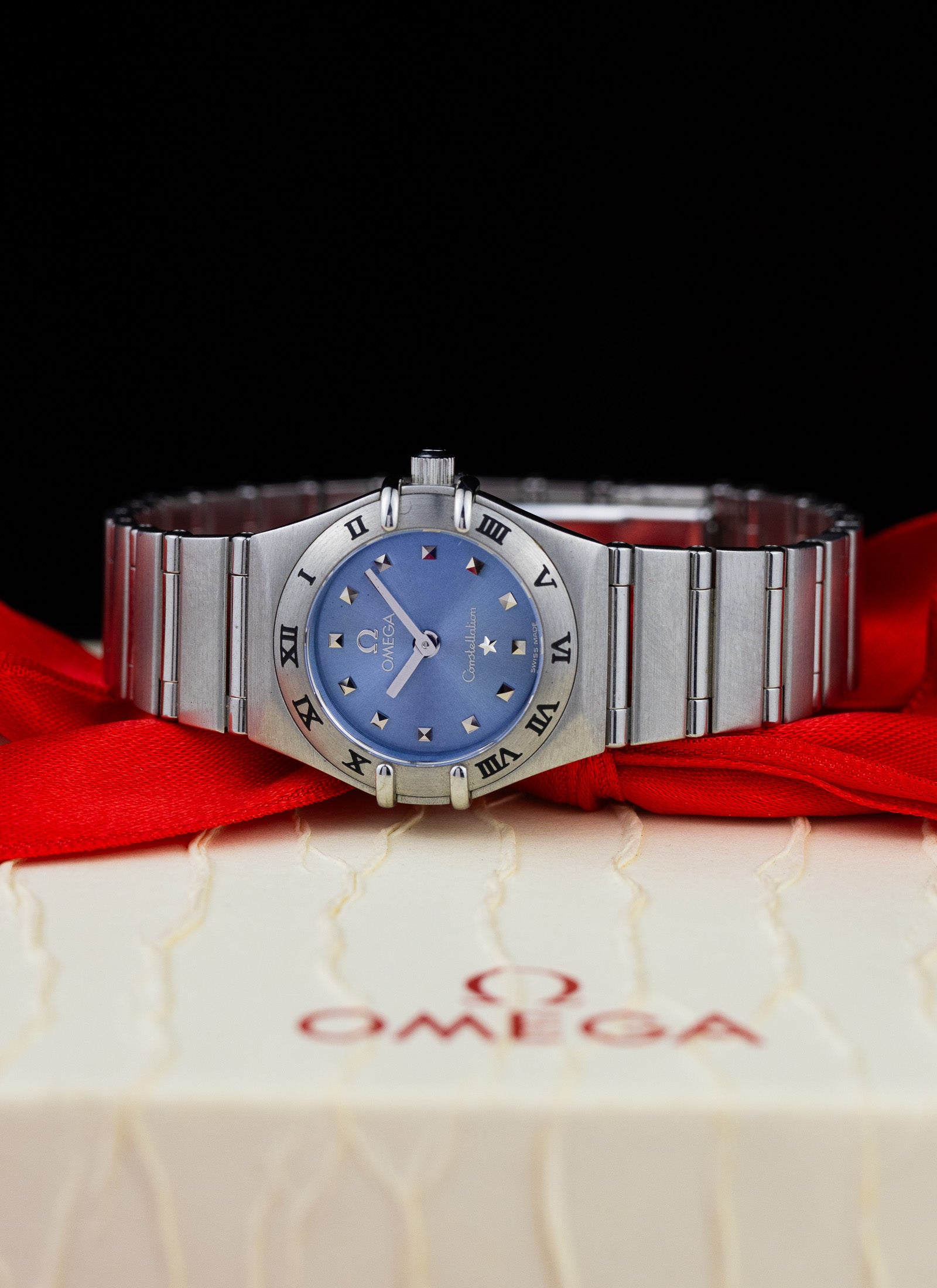 1998 Lady Omega Constellation Blue Dial 795.1203 cal. 1456 Full Set