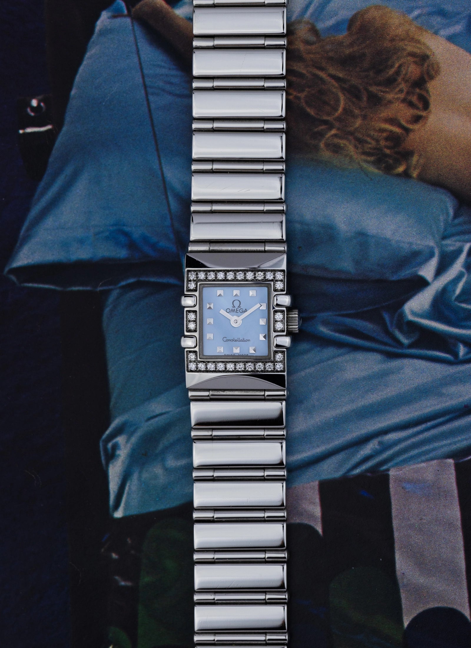 1998 Lady Omega Constellation Square MOP & Diamonds 895.1246 cal. 1376