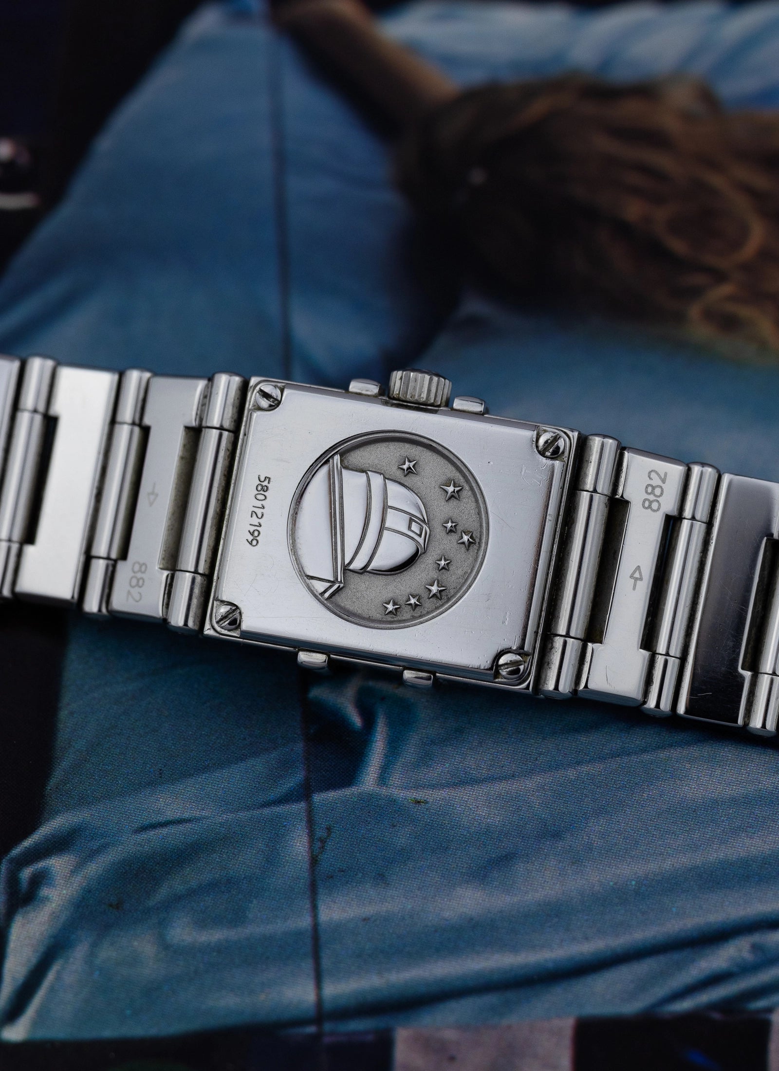 1998 Lady Omega Constellation Square MOP & Diamonds 895.1246 cal. 1376