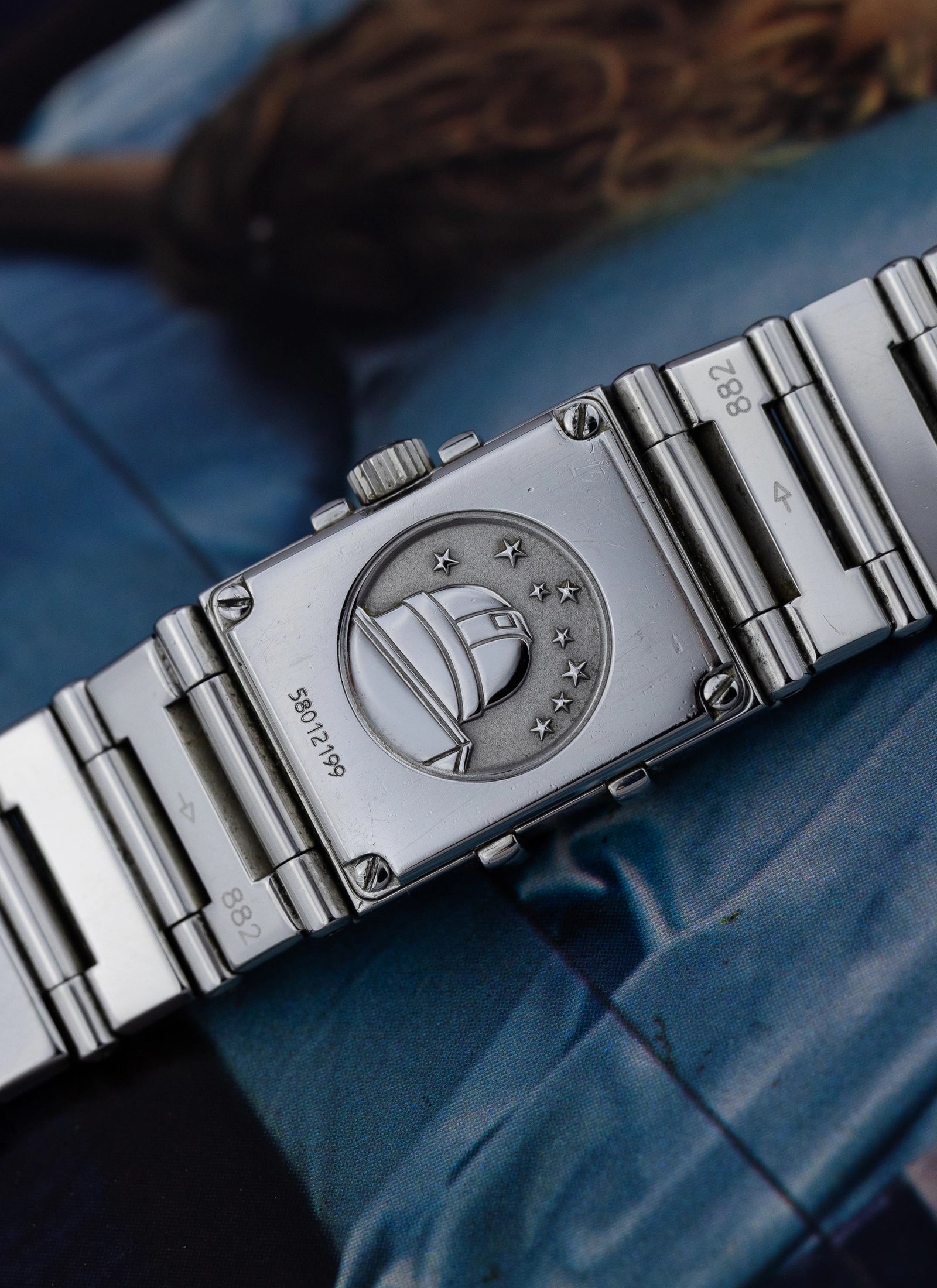 1998 Lady Omega Constellation Square MOP & Diamonds 895.1246 cal. 1376