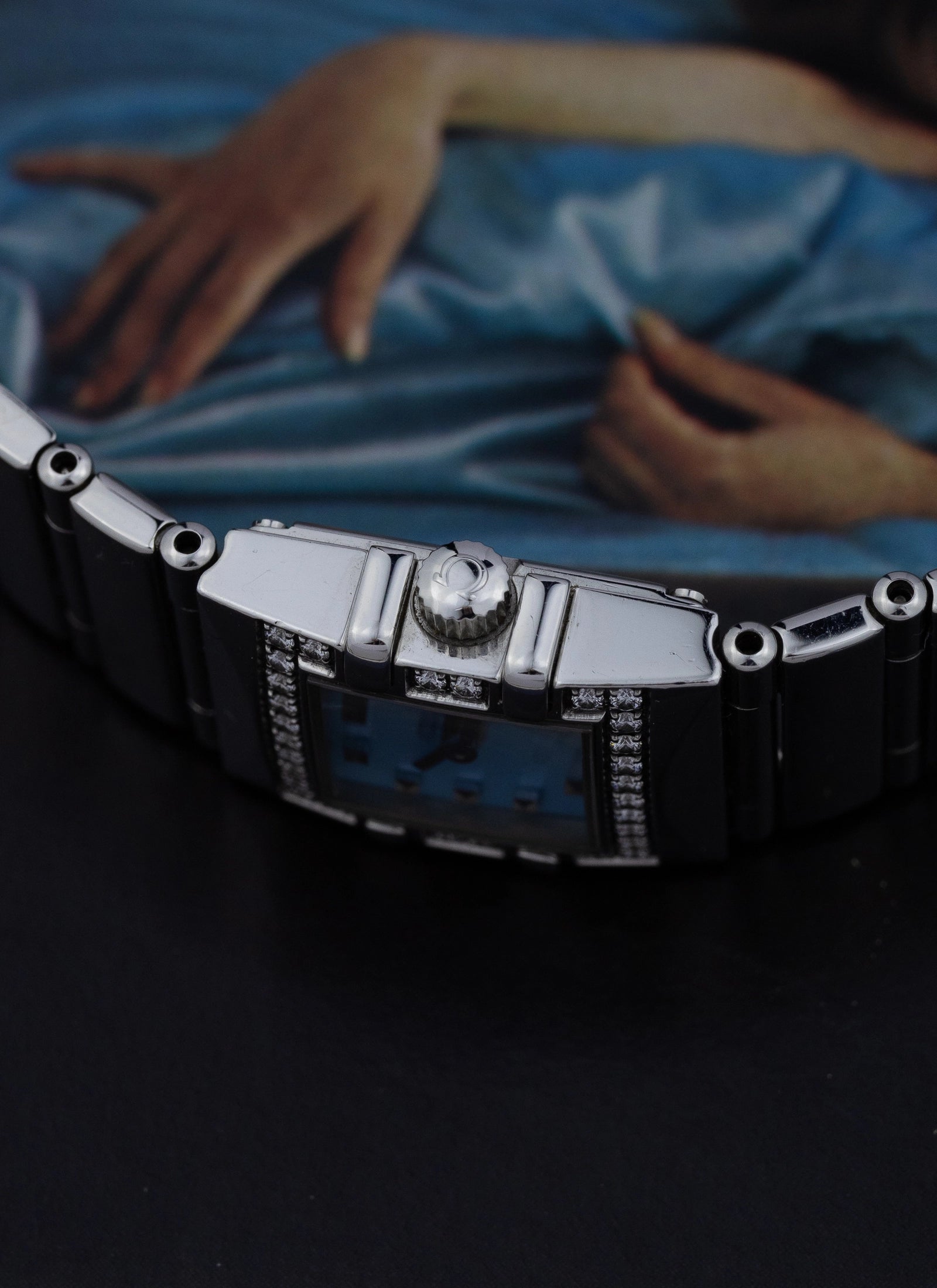 1998 Lady Omega Constellation Square MOP & Diamonds 895.1246 cal. 1376