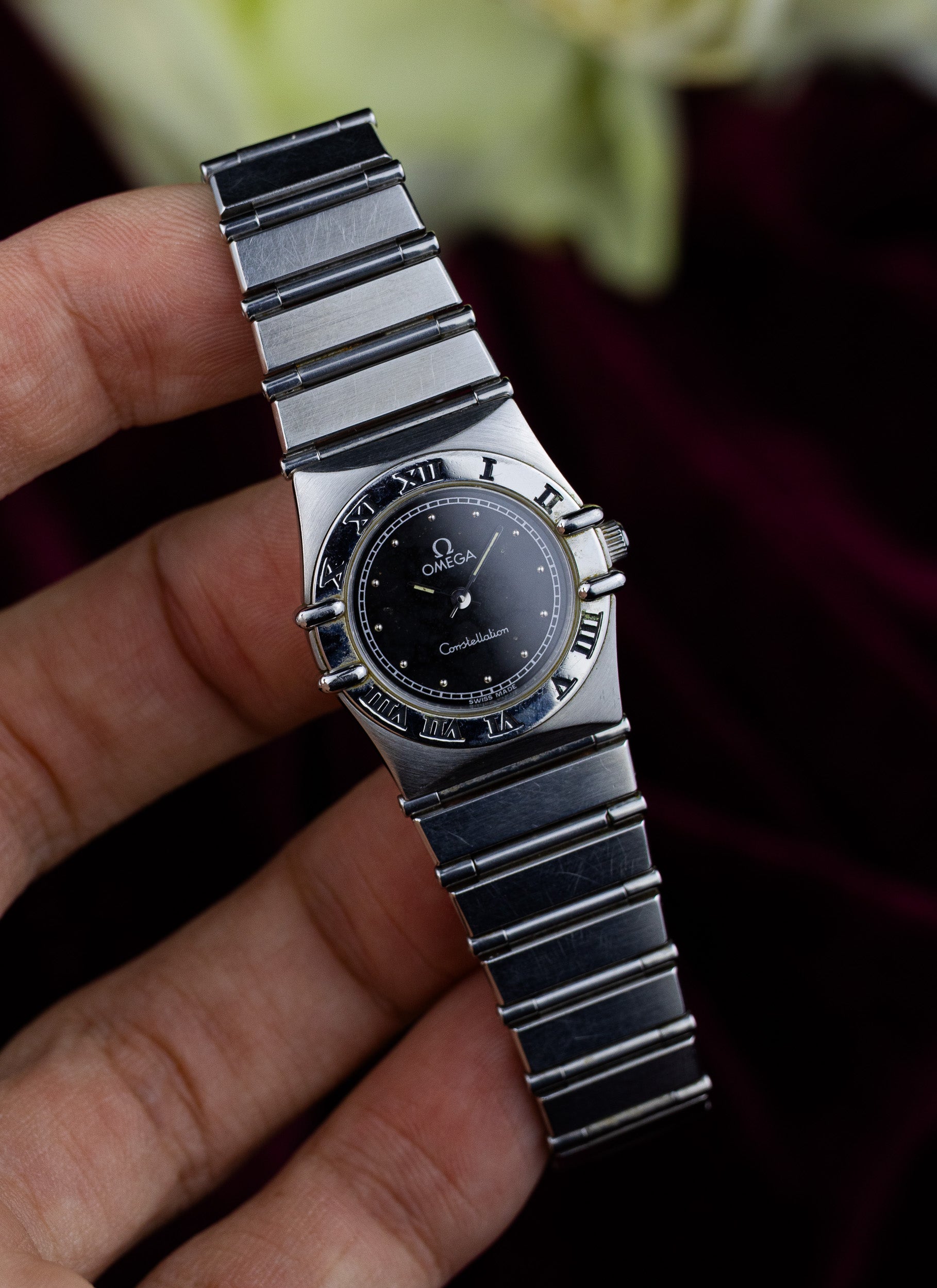 1980s Lady Omega Constellation Black Dial 796.1080