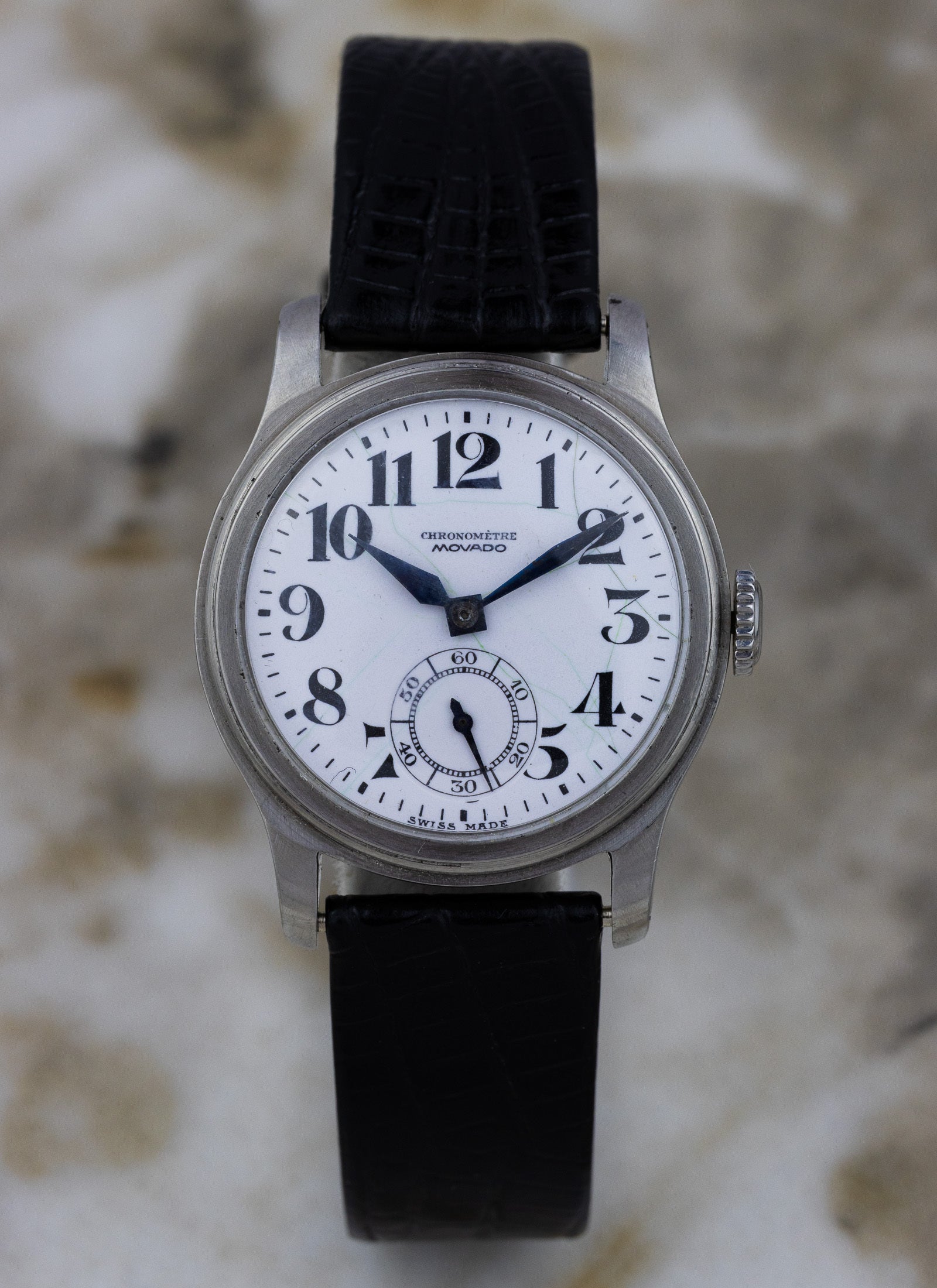 1940s Movado Chronometre Blued Hands