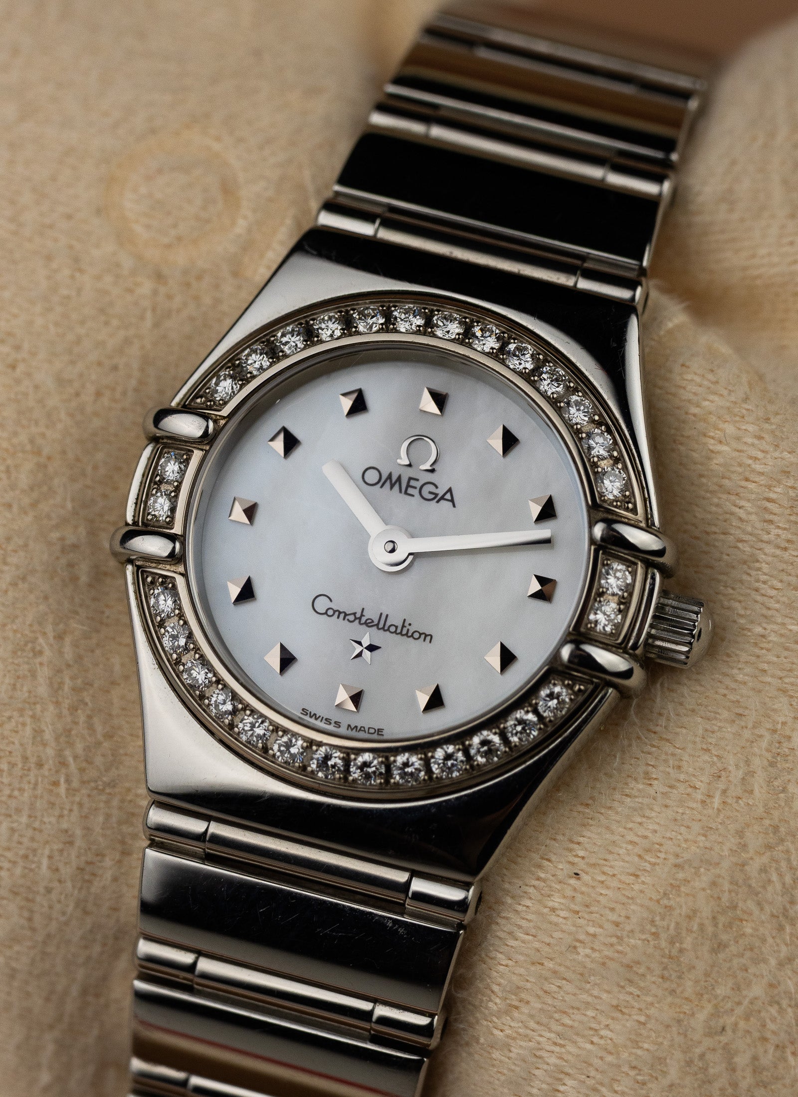 1998 Lady Omega Constellation My Choice Diamonds Bezel 1465.71.0 Box