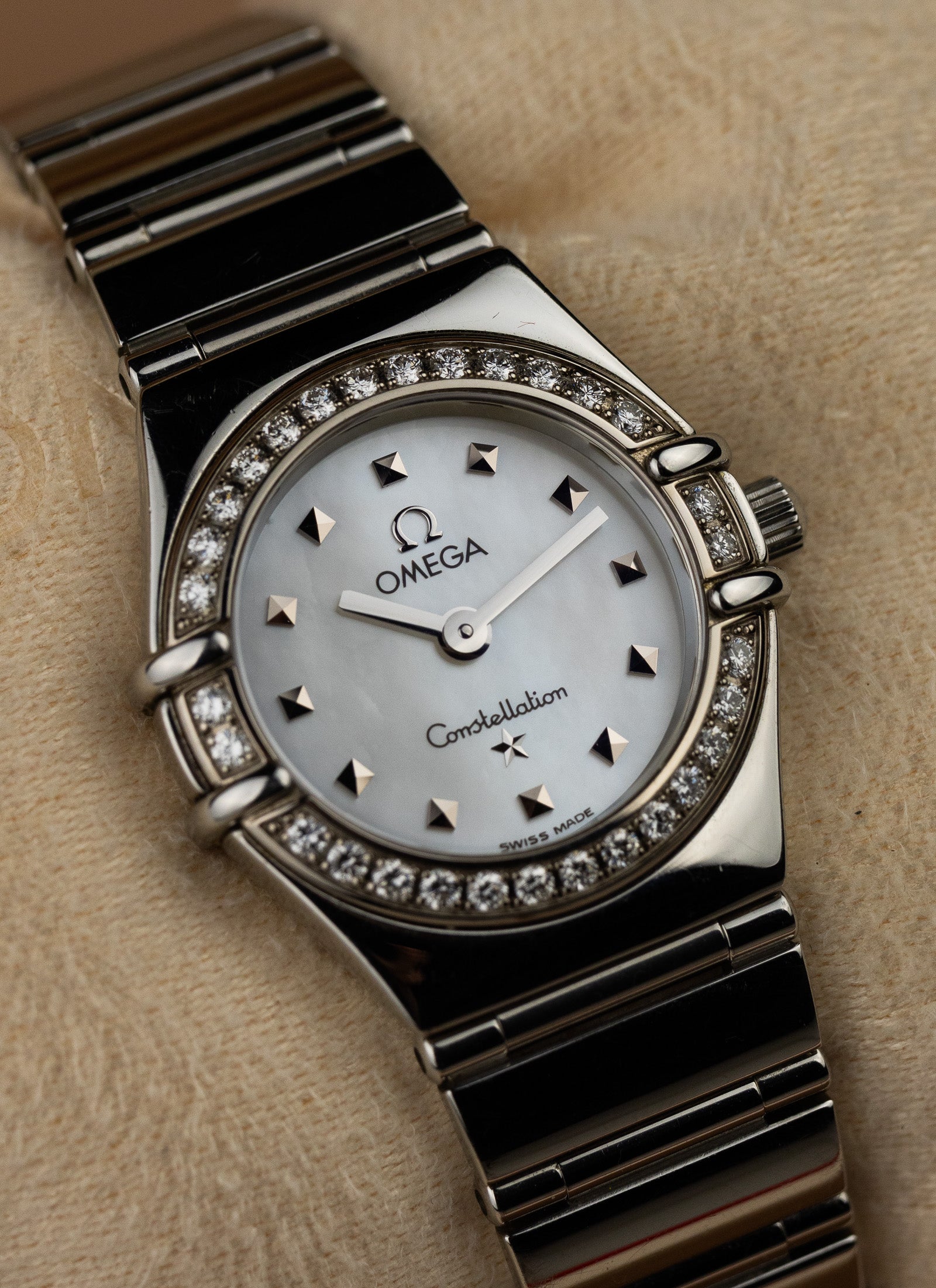 1998 Lady Omega Constellation My Choice Diamonds Bezel 1465.71.0 Box