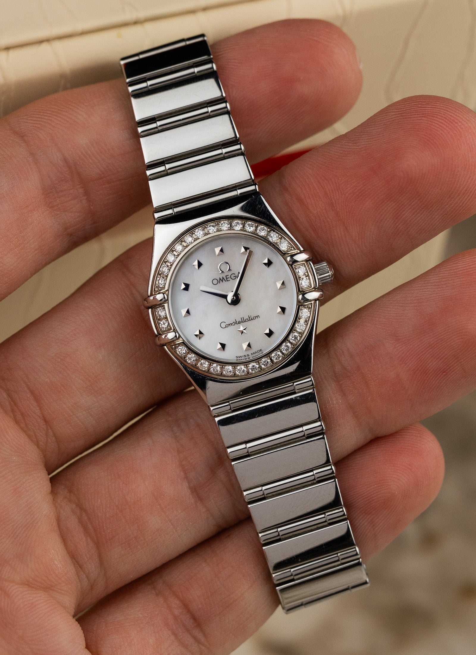 1998 Lady Omega Constellation My Choice Diamonds Bezel 1465.71.0 Box