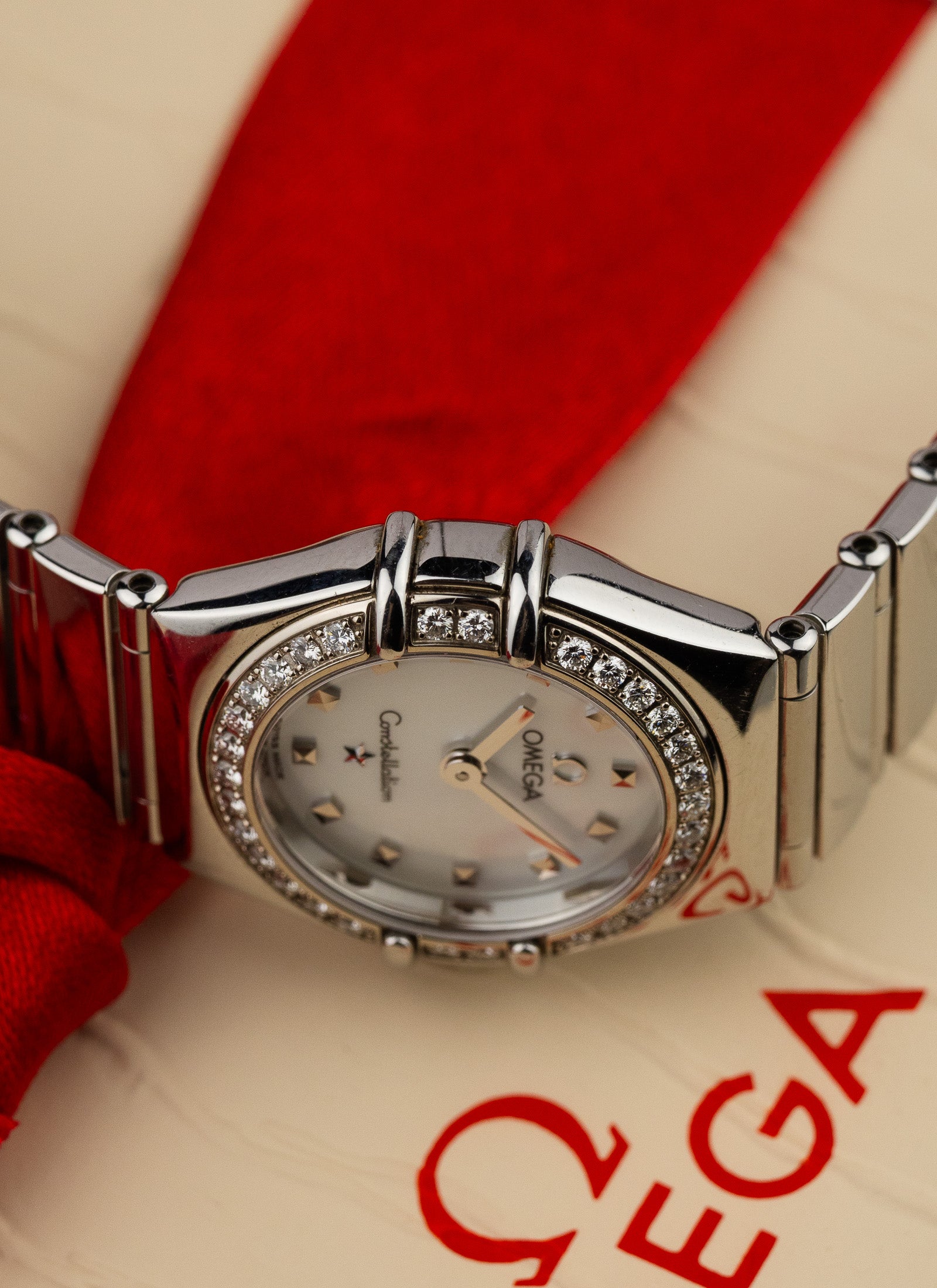 1998 Lady Omega Constellation My Choice Diamonds Bezel 1465.71.0 Box
