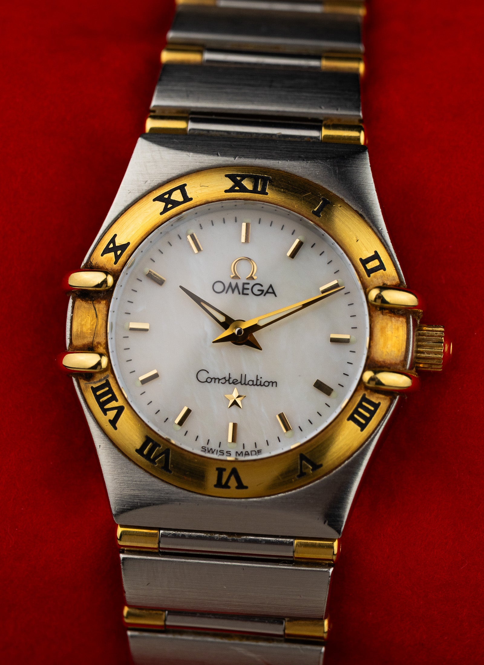 1998 Lady Omega Constellation Bicolor MOP Dial 1362.70 Full Set