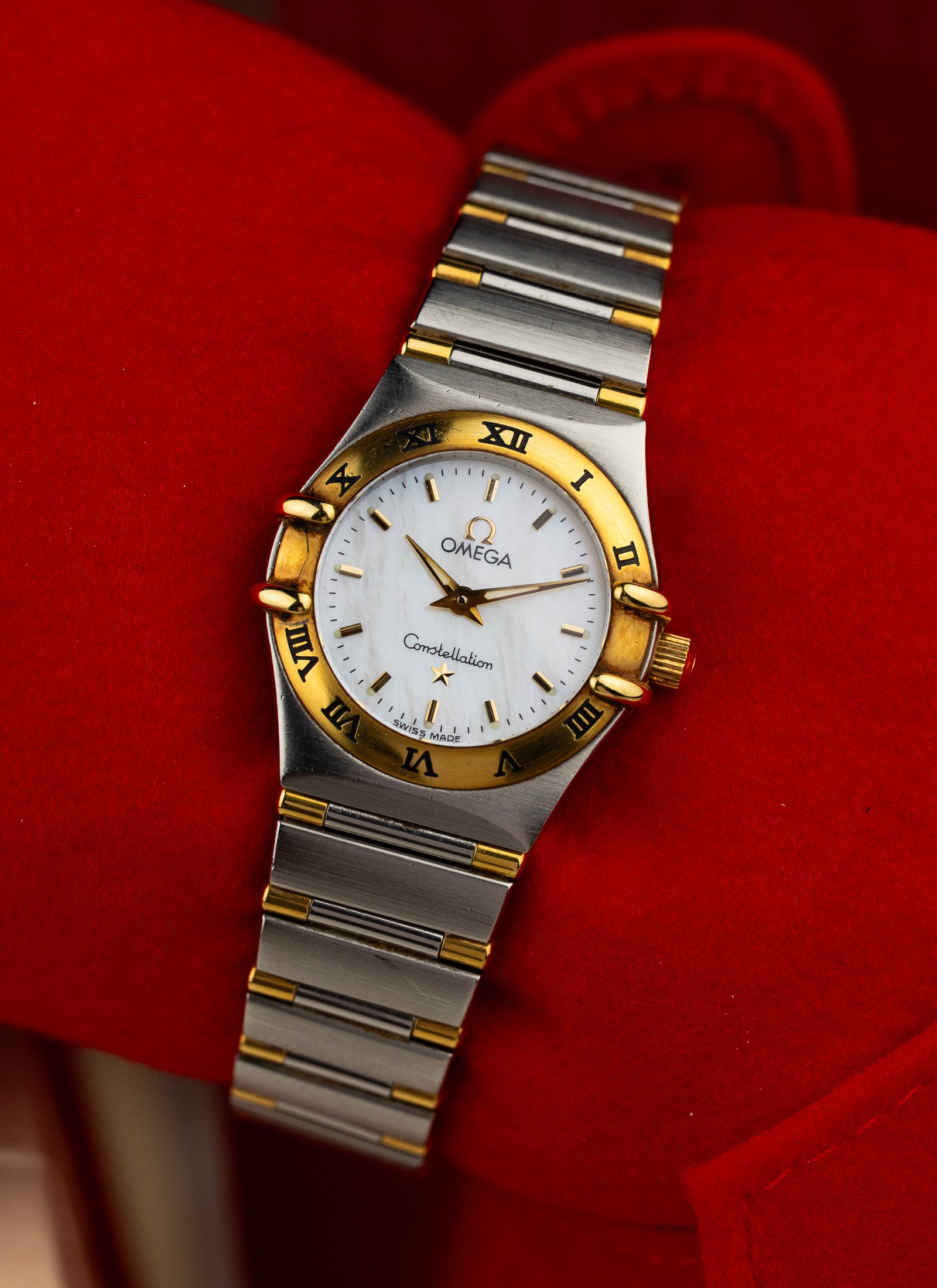 1998 Lady Omega Constellation Bicolor MOP Dial 1362.70 Full Set