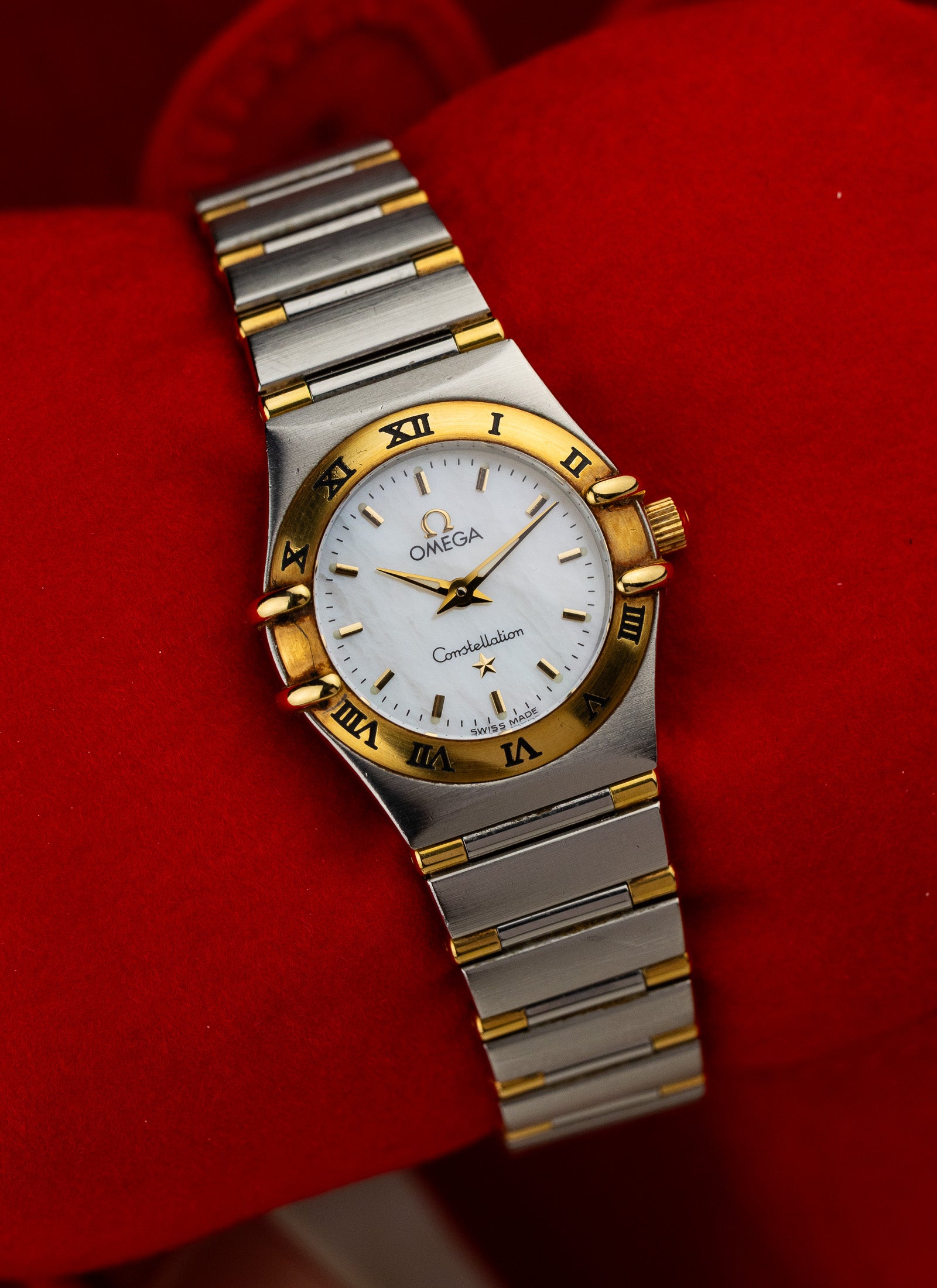 1998 Lady Omega Constellation Bicolor MOP Dial 1362.70 Full Set