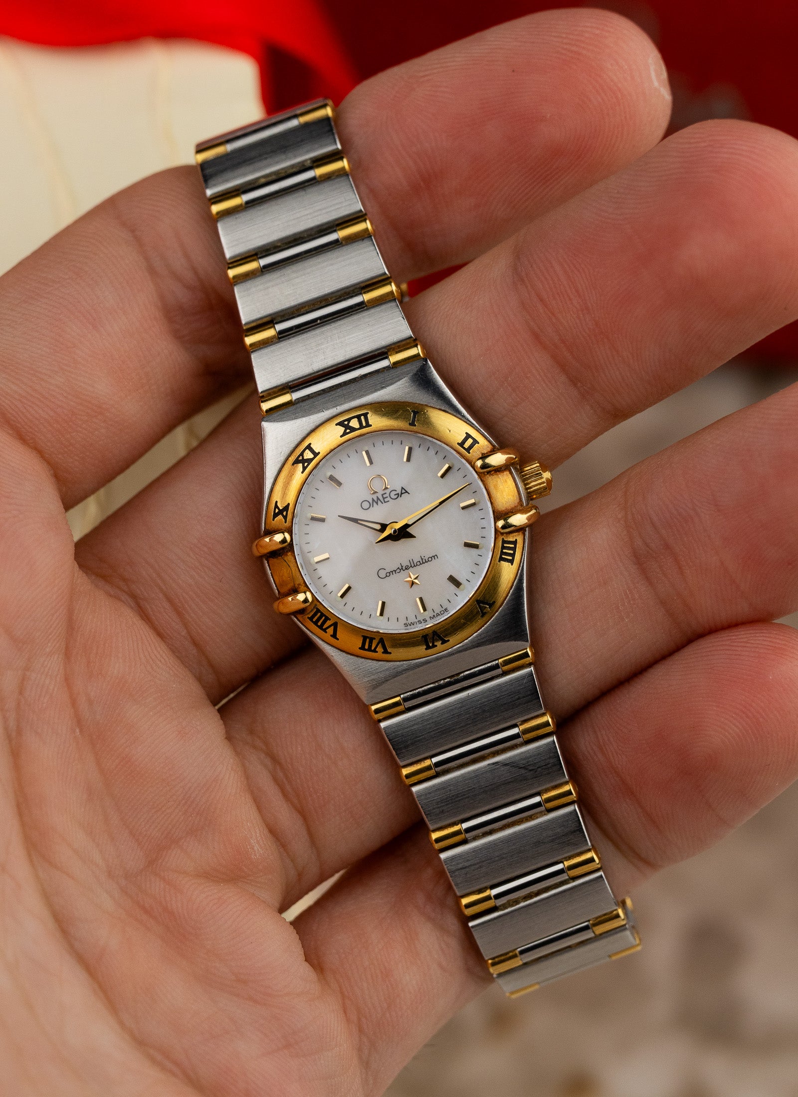 1998 Lady Omega Constellation Bicolor MOP Dial 1362.70 Full Set