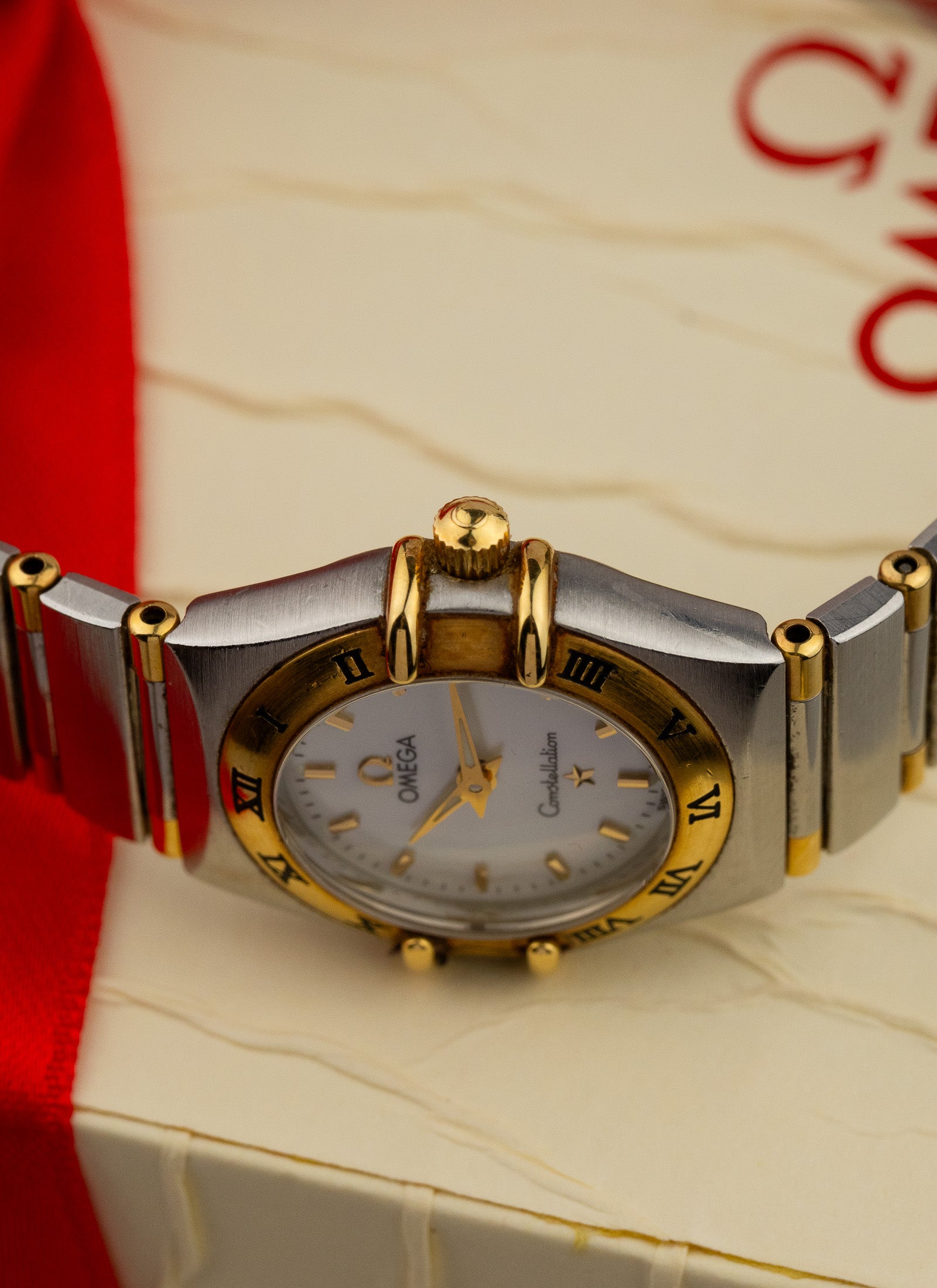 1998 Lady Omega Constellation Bicolor MOP Dial 1362.70 Full Set