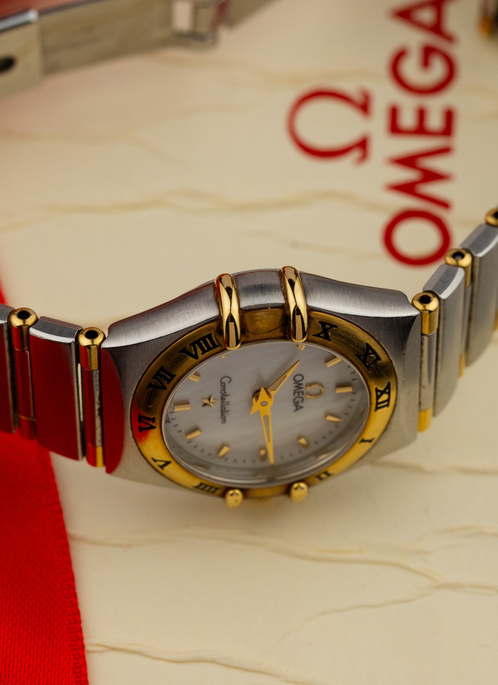 1998 Lady Omega Constellation Bicolor MOP Dial 1362.70 Full Set