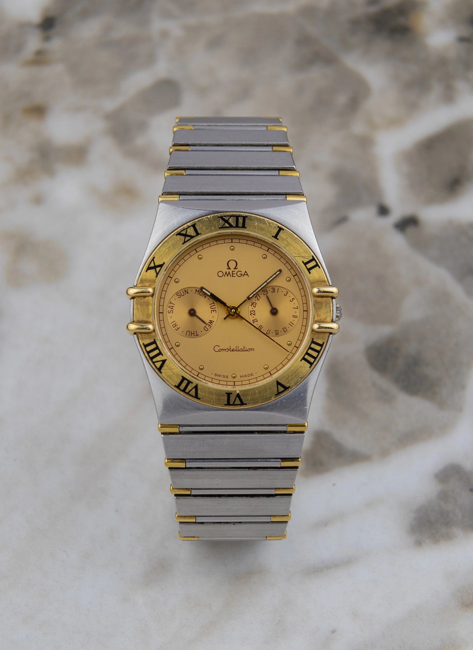 1991 Omega Constellation Manhattan Day Date 398.0869 cal