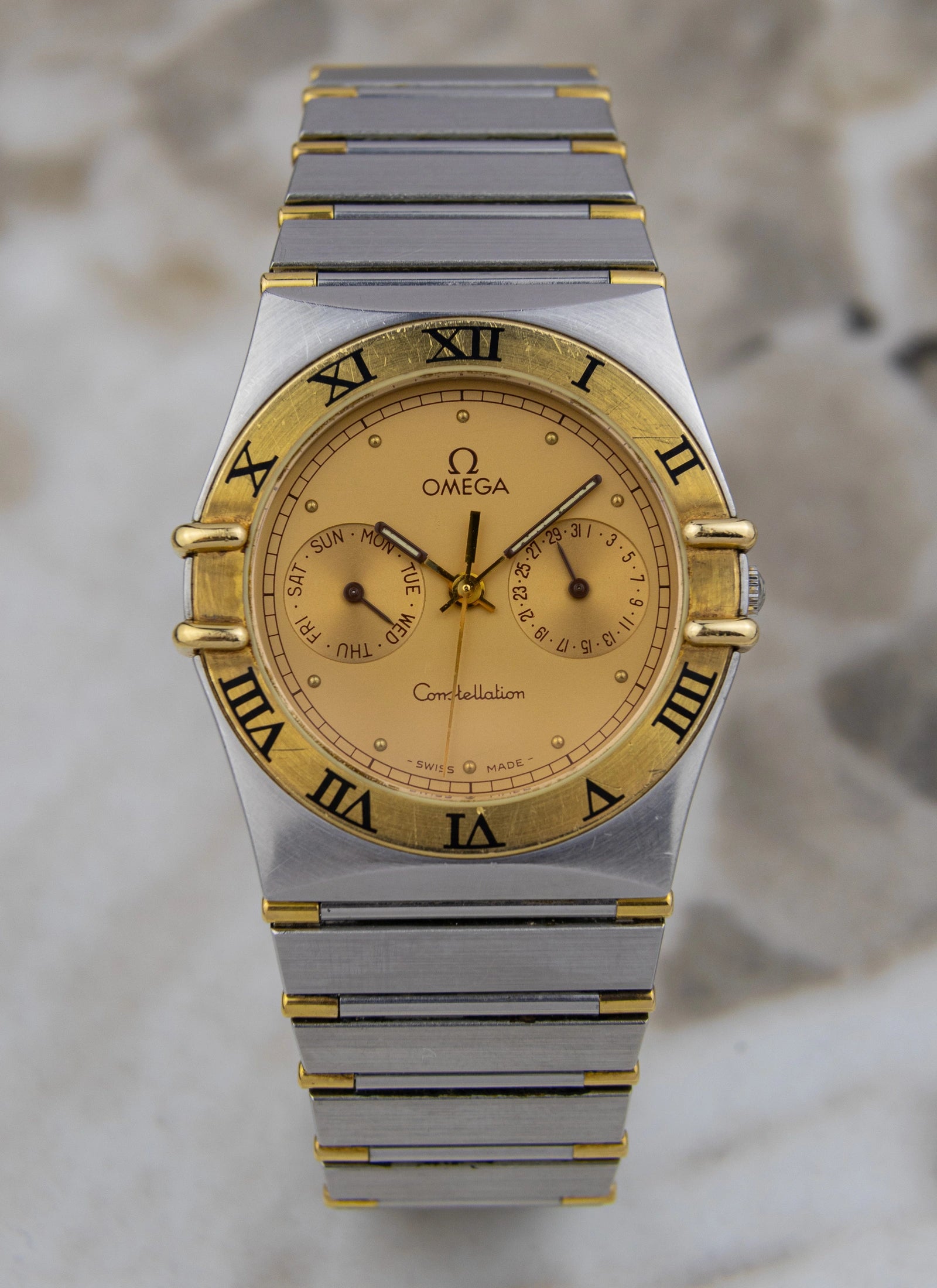1991 Omega Constellation Manhattan Day-Date 398.0869 cal.