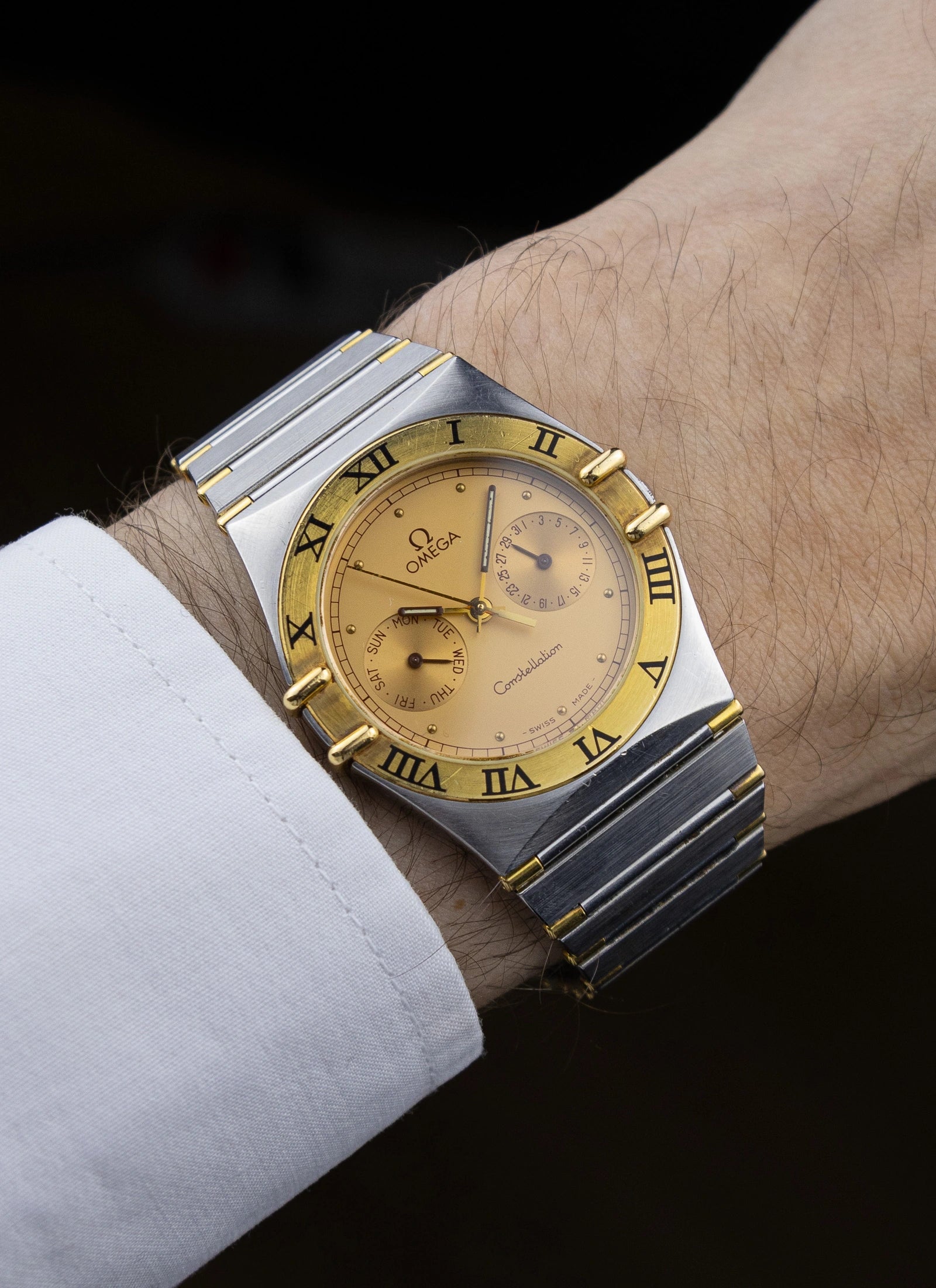 1991 Omega Constellation Manhattan Day-Date 398.0869 cal.