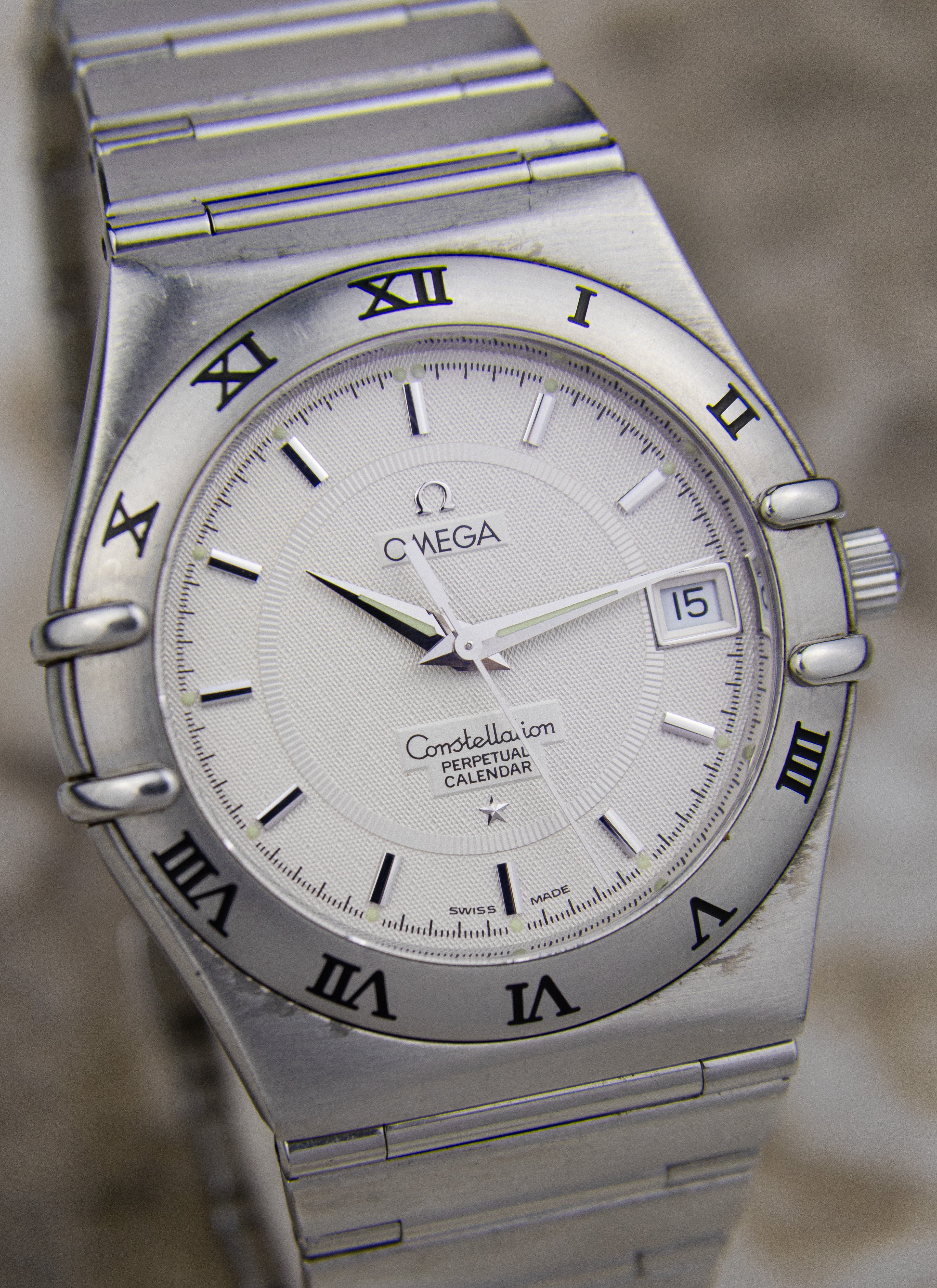 1995 Omega Constellation Manhattan Perpetual Calendar 1552.30