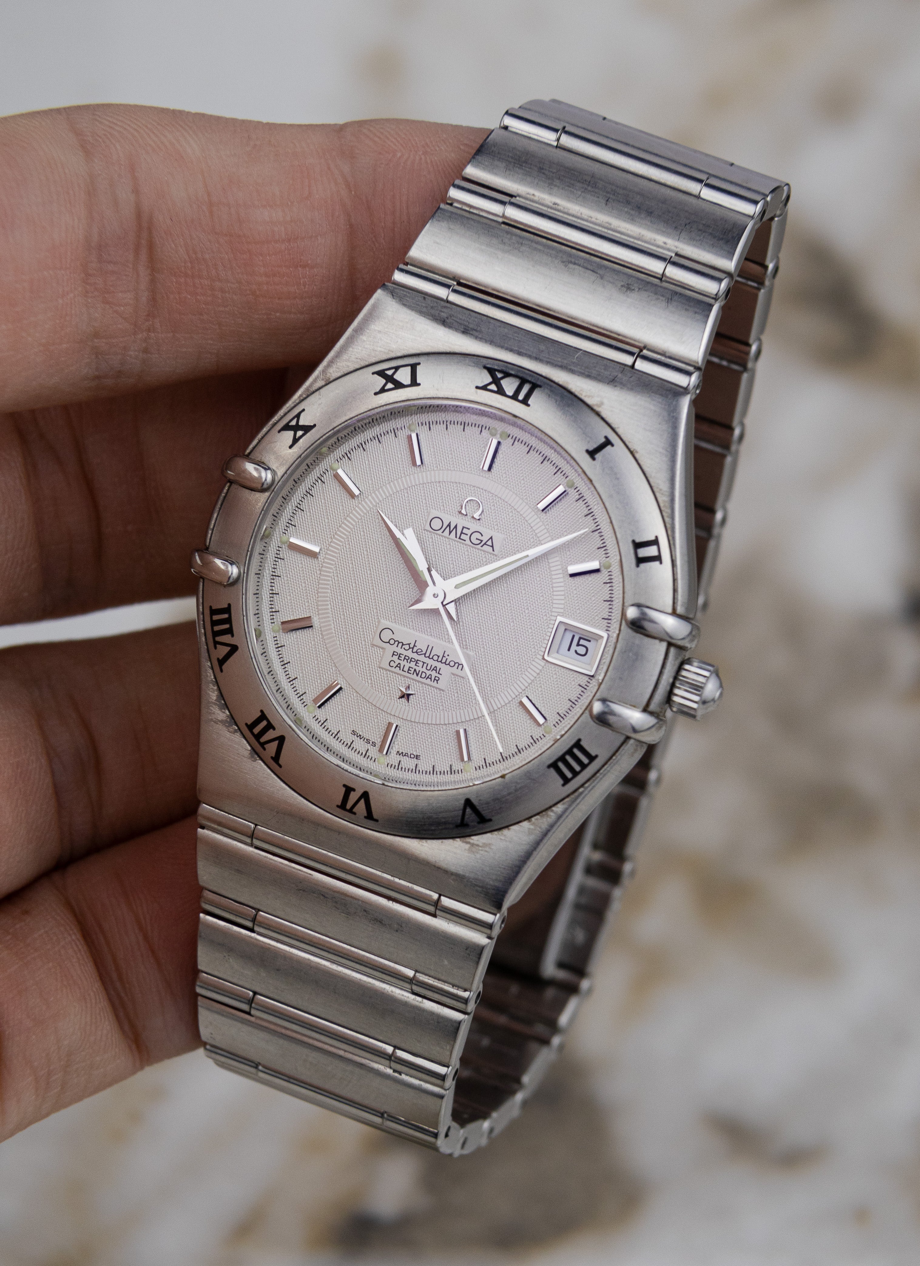 1995 Omega Constellation Manhattan Perpetual Calendar 1552.30