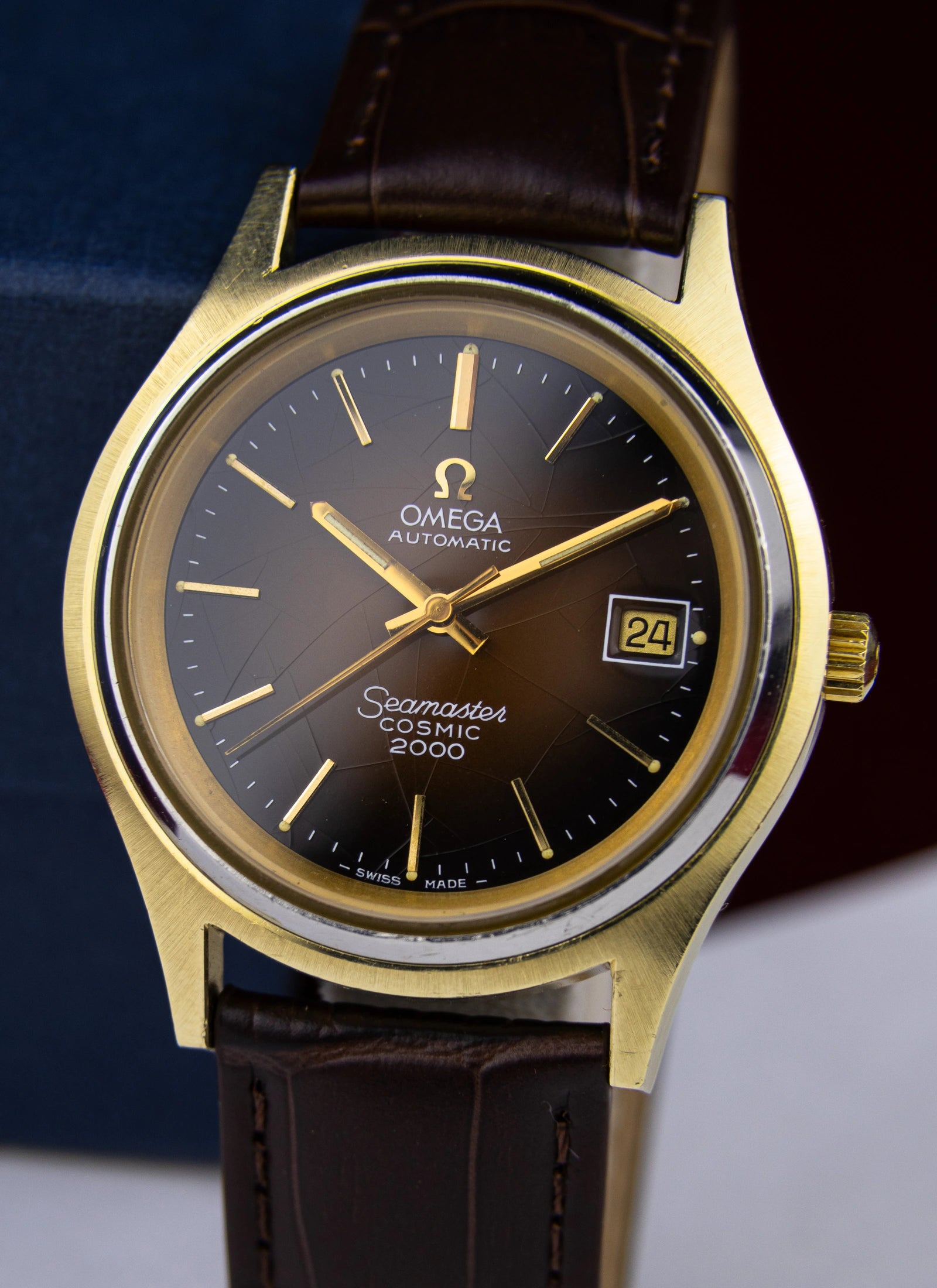 1970s Omega Seamaster Cosmic 2000 Brown Vignette 166.0128 cal. 1012