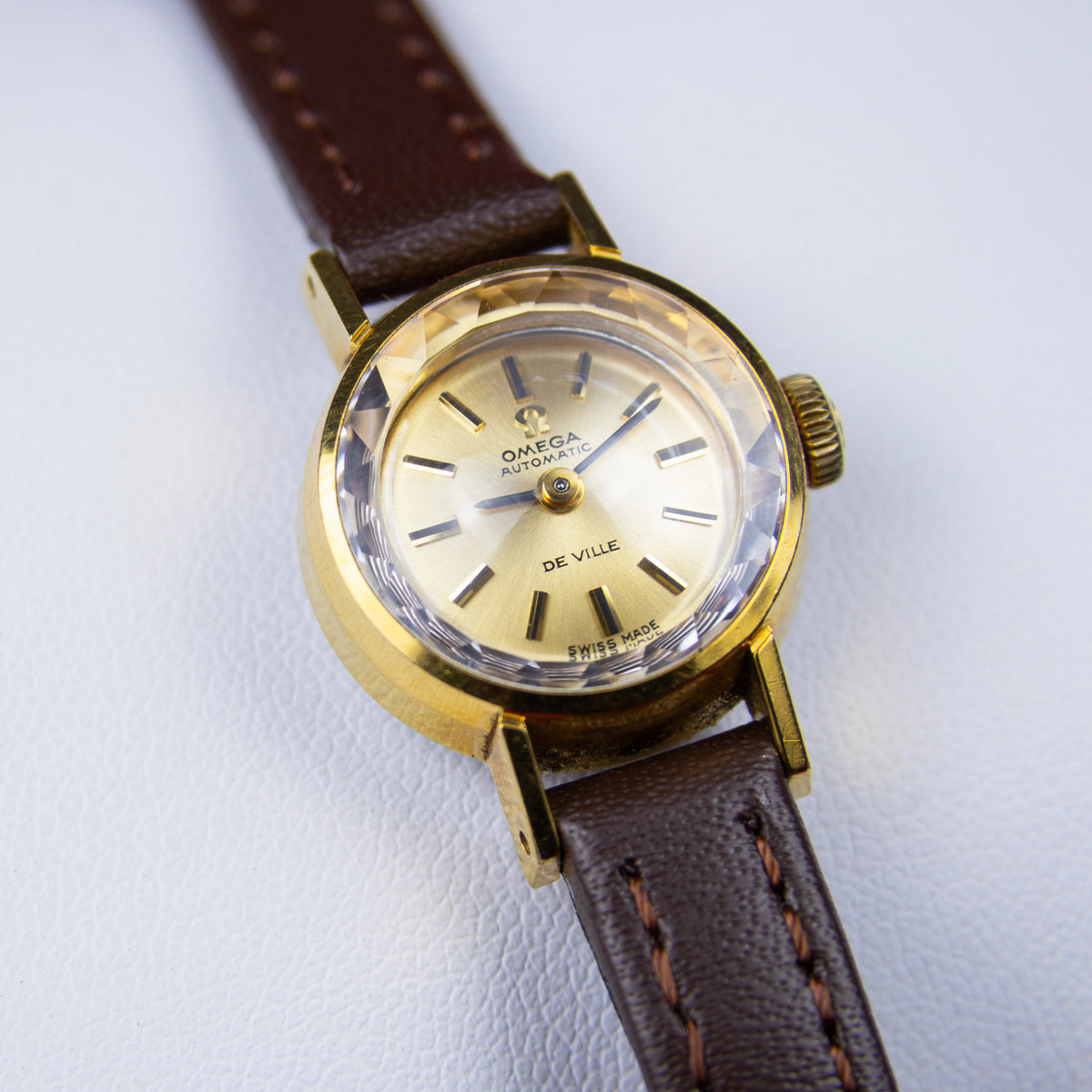 オメガ デビル OMEGA Cal.661 DE VILLE 自動巻き カット レディース 