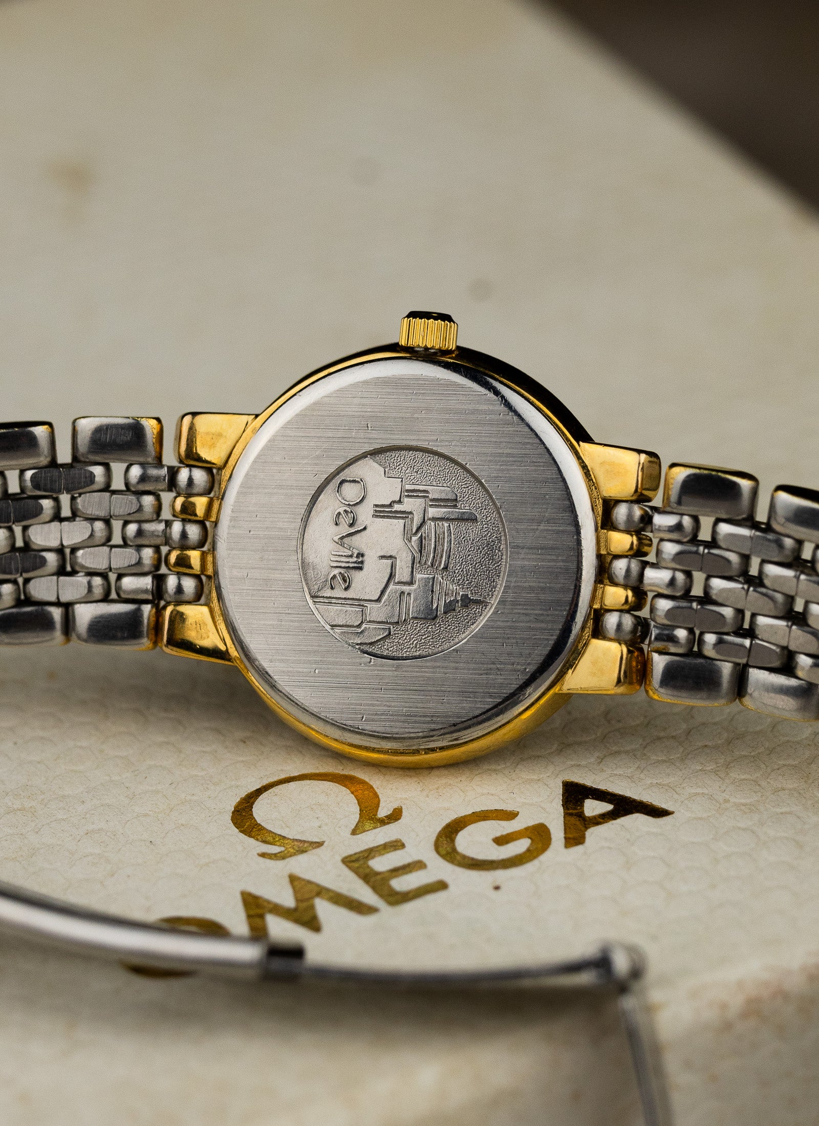 1980s Lady Omega De Ville Bicolor Bracelet 795.0897.2 Box