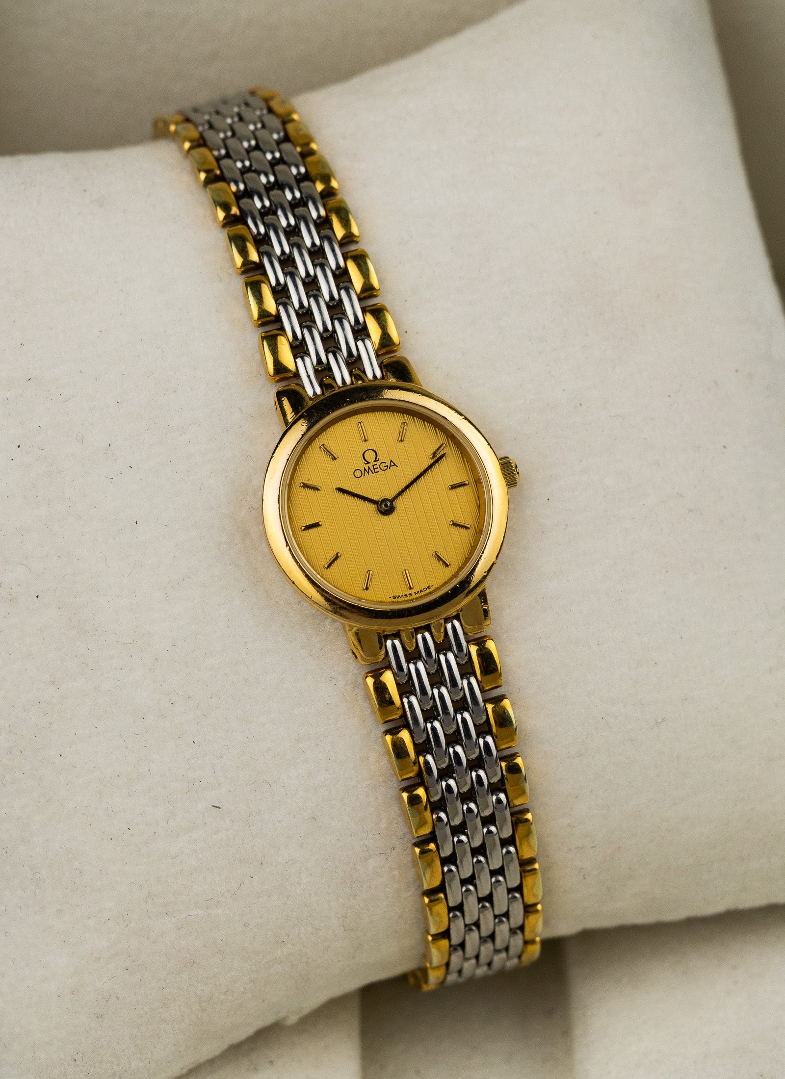 1980s Lady Omega De Ville Bicolor Bracelet 795.0897.2 Box
