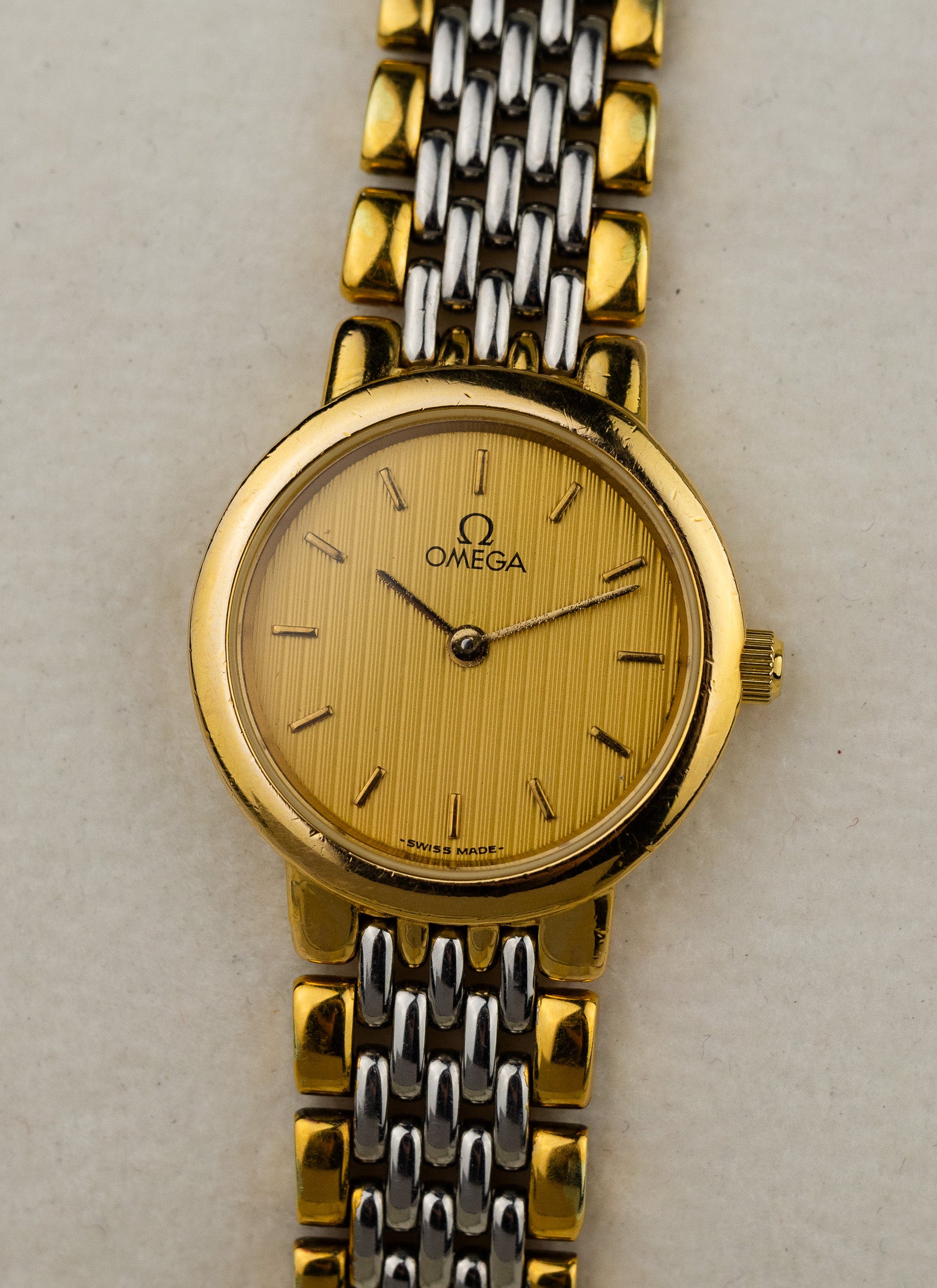 1980s Lady Omega De Ville Bicolor Bracelet 795.0897.2 Box