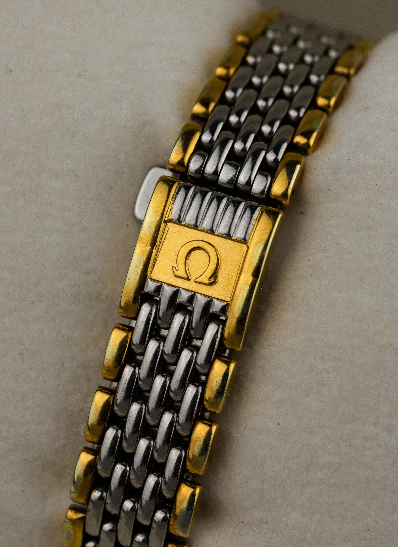 1980s Lady Omega De Ville Bicolor Bracelet 795.0897.2 Box