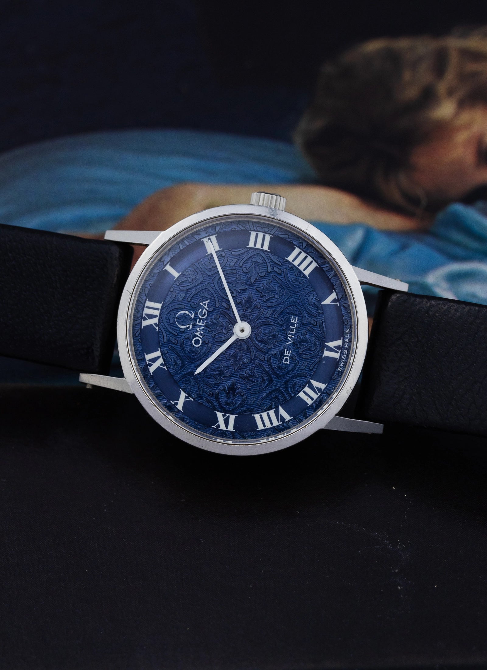 1974 Lady Omega De Ville Blue Floral Dial 511.0392 cal. 625