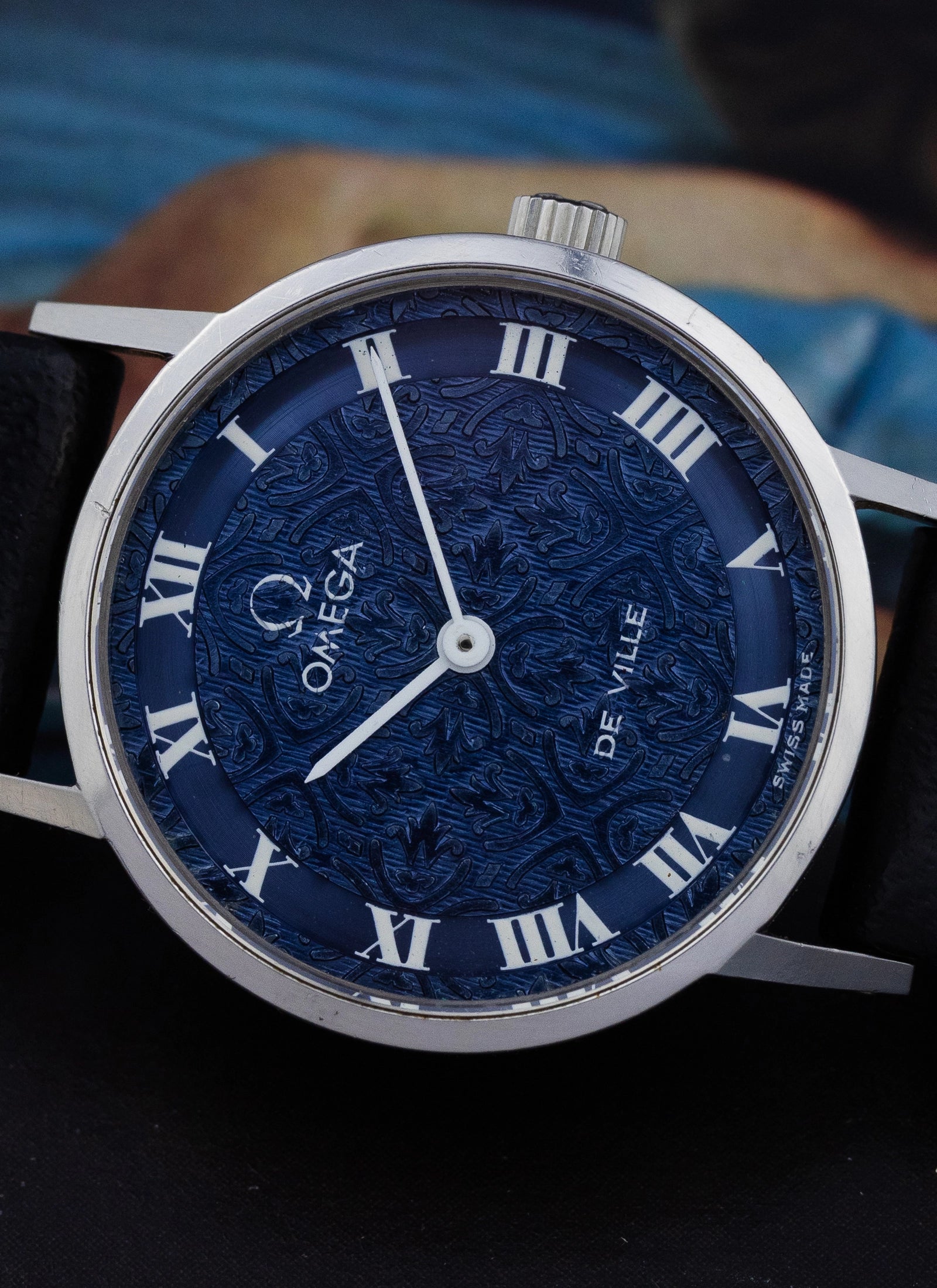 1974 Lady Omega De Ville Blue Floral Dial 511.0392 cal. 625