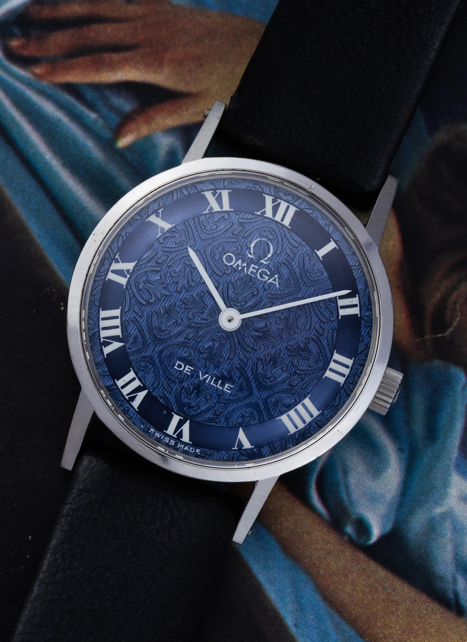 1974 Lady Omega De Ville Blue Floral Dial 511.0392 cal. 625