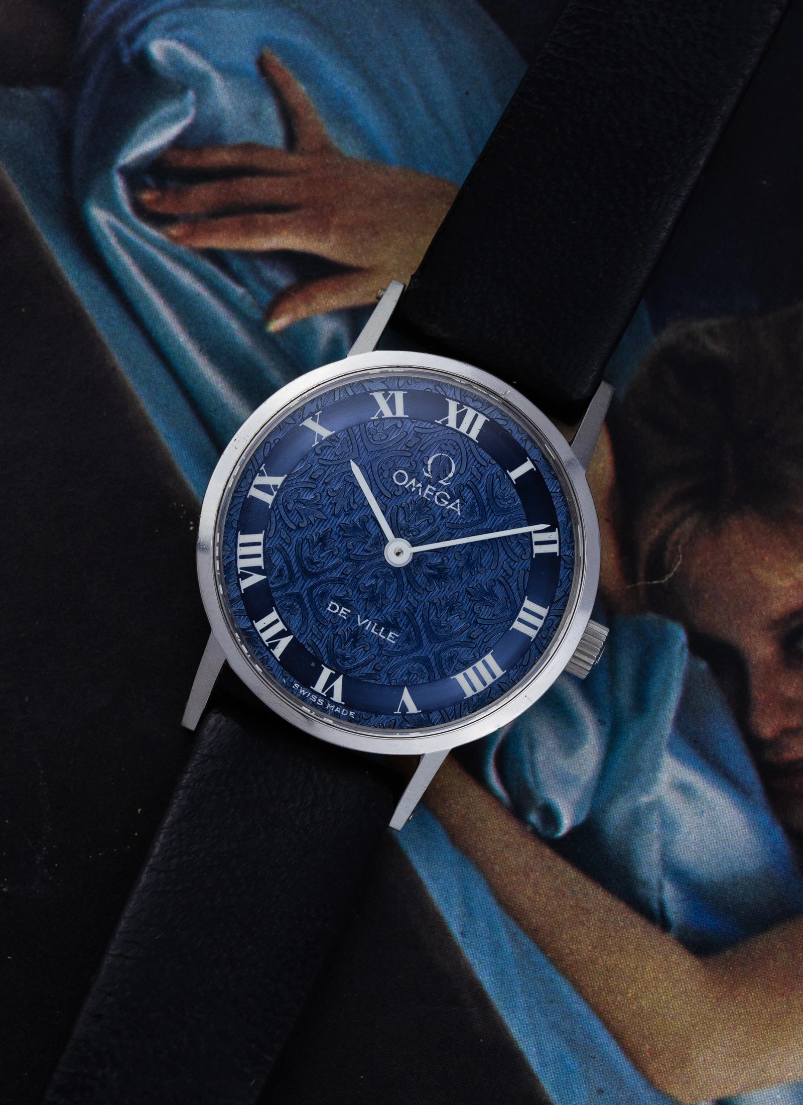 1974 Lady Omega De Ville Blue Floral Dial 511.0392 cal. 625