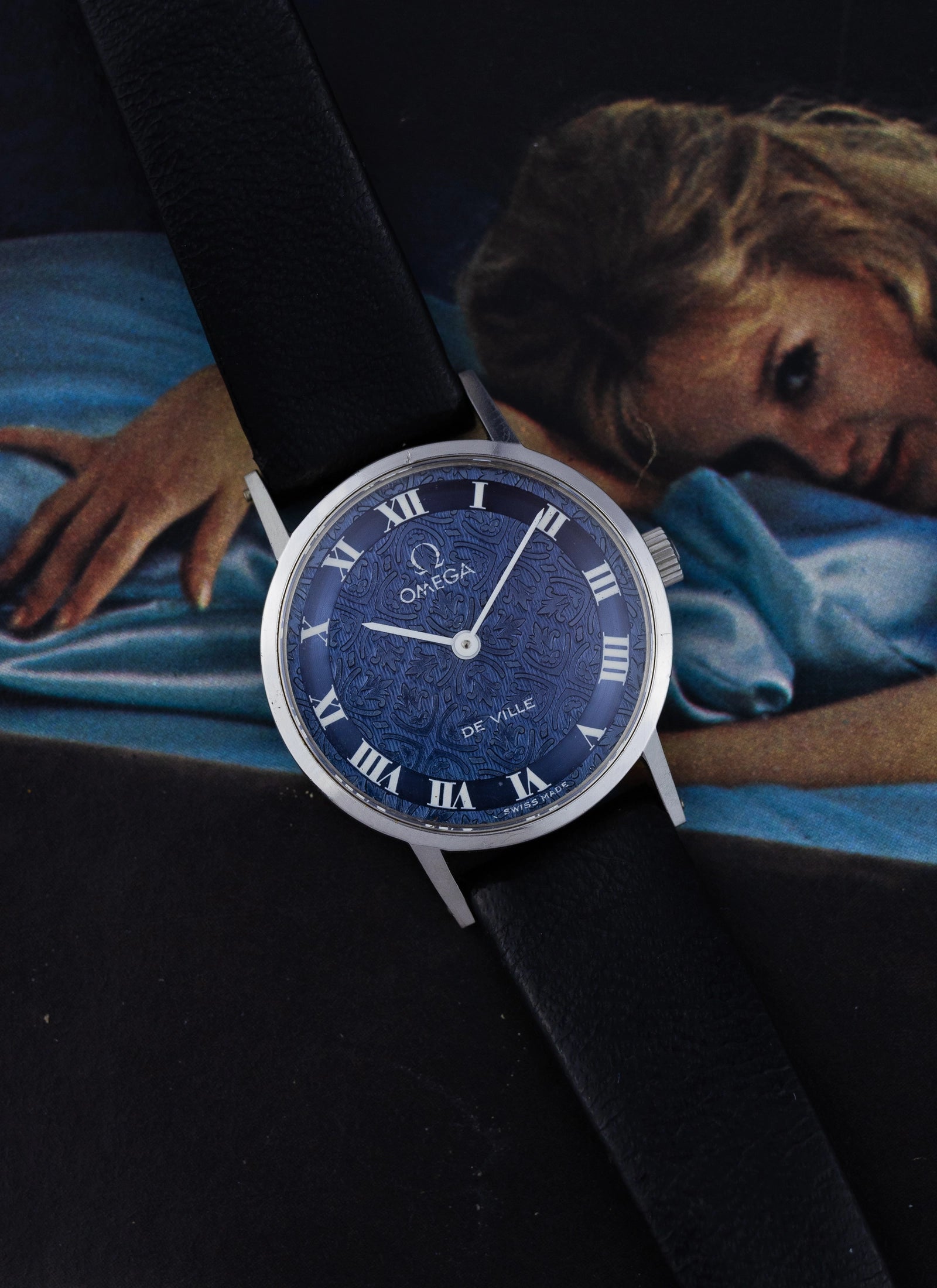 1974 Lady Omega De Ville Blue Floral Dial 511.0392 cal. 625