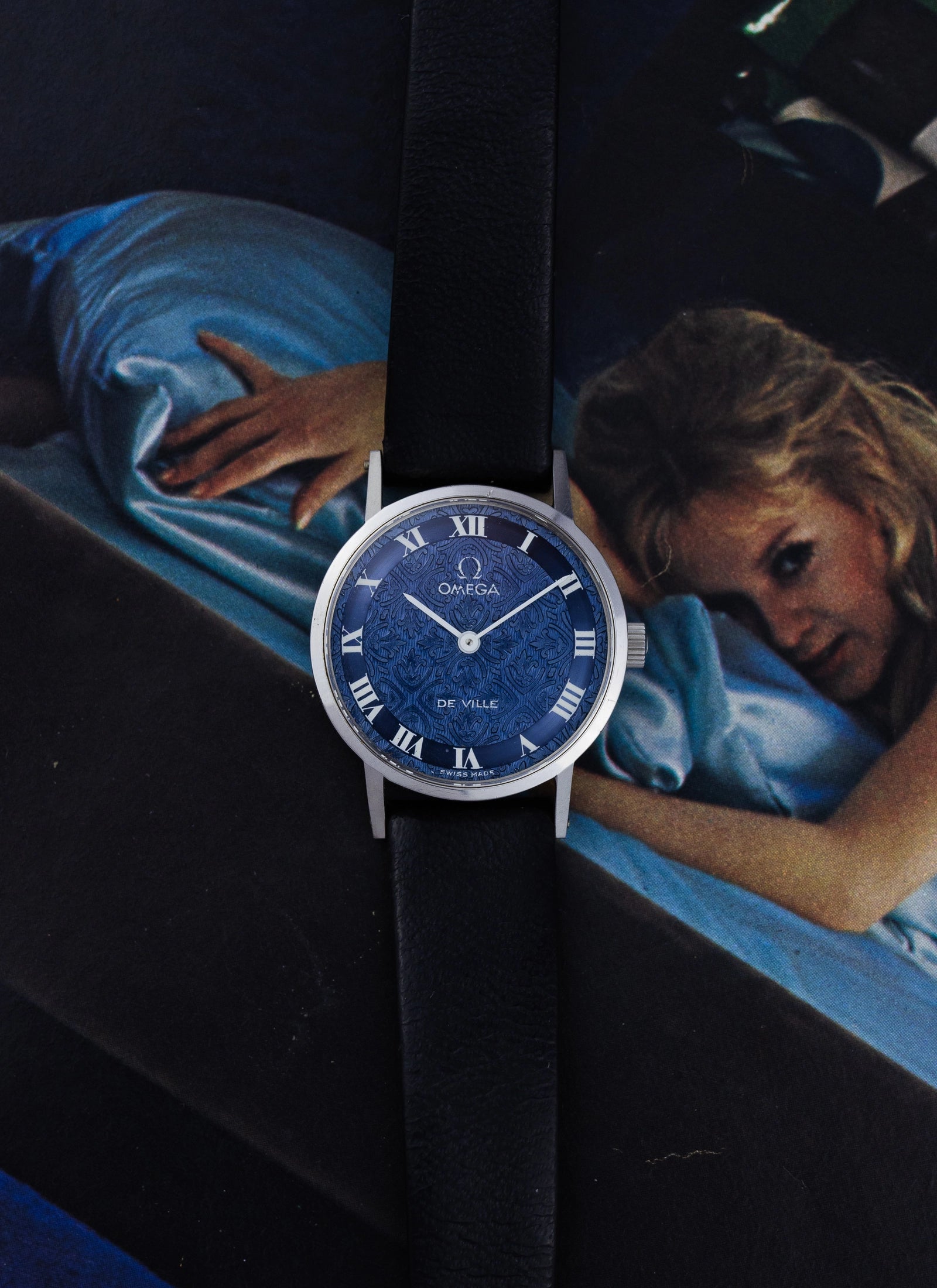 1974 Lady Omega De Ville Blue Floral Dial 511.0392 cal. 625