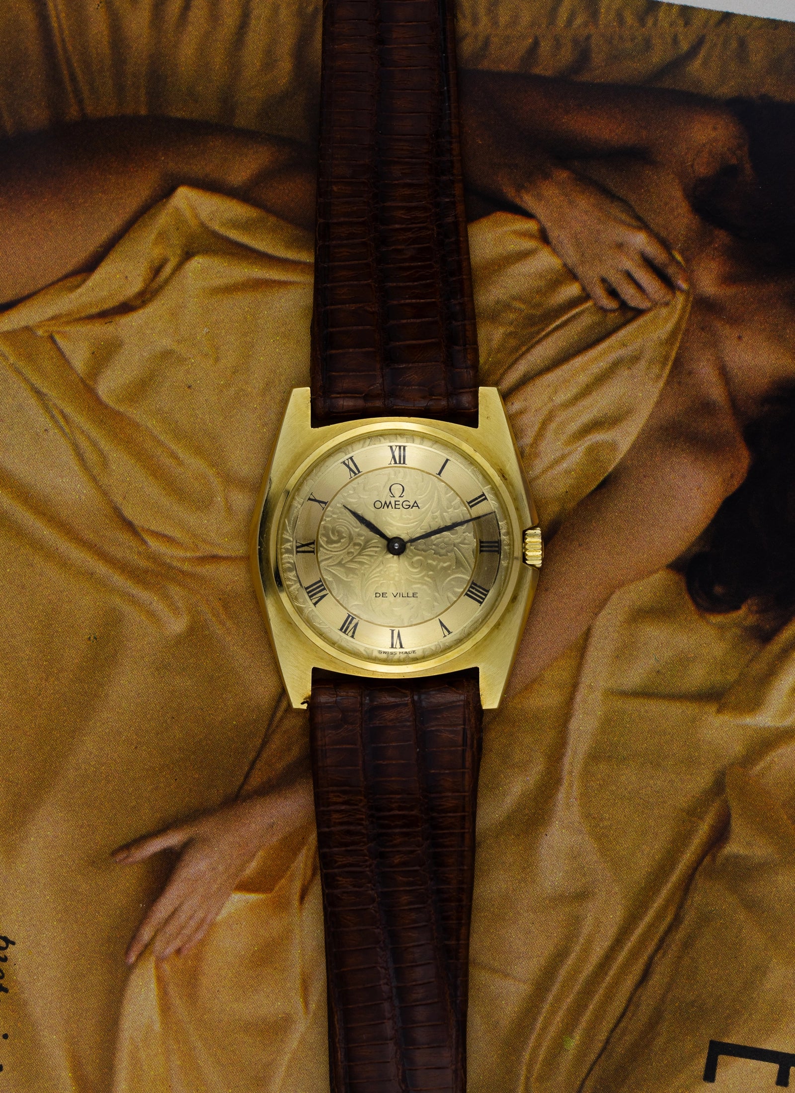 1969 18K Omega De Ville Gold Floral Dial 111.096 cal. 620 Box