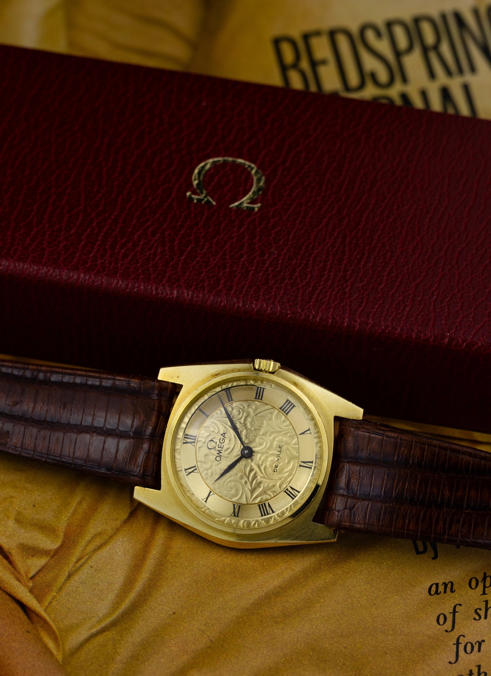 1969 18K Omega De Ville Gold Floral Dial 111.096 cal. 620 Box