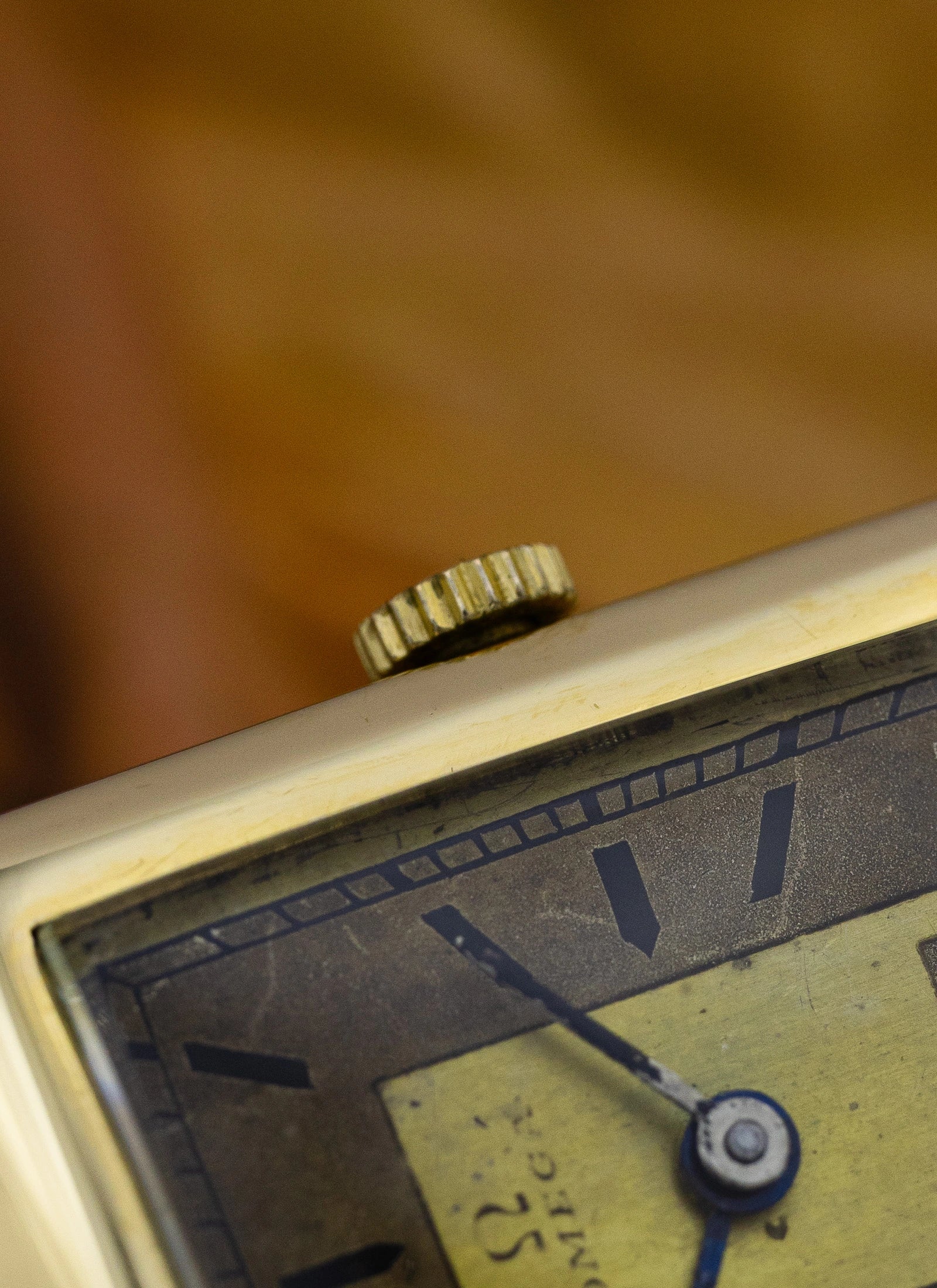 1940s 14K Omega Tank Art Deco Dial Box