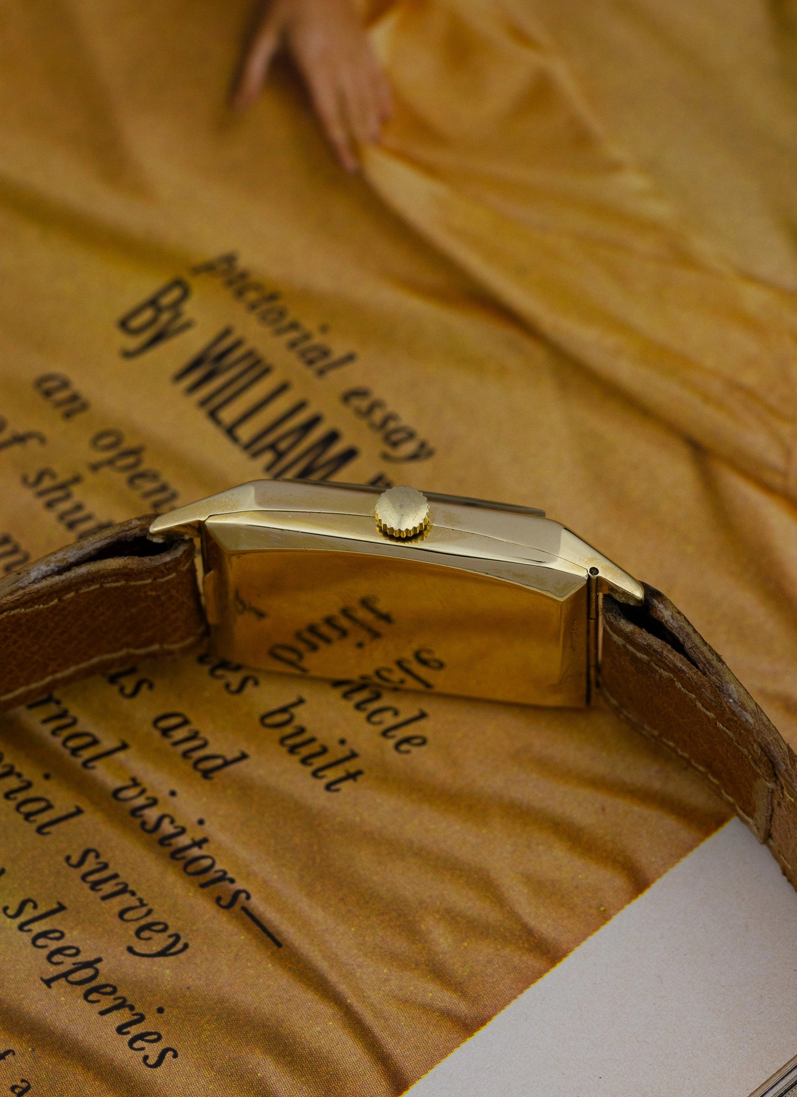 1940s 14K Omega Tank Art Deco Dial Box