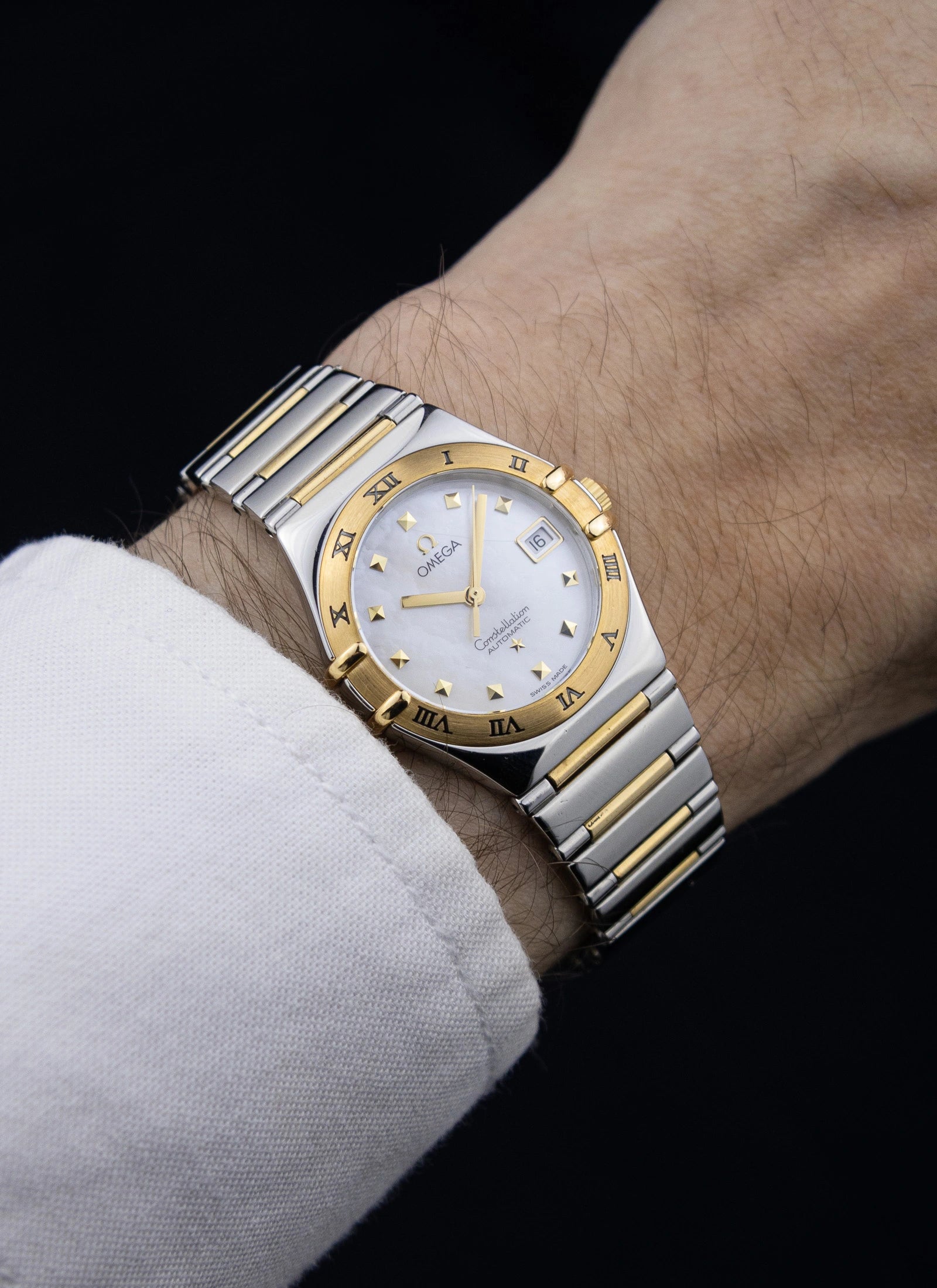 1998 Omega Constellation Manhattan Mother Of Pearl Bicolor