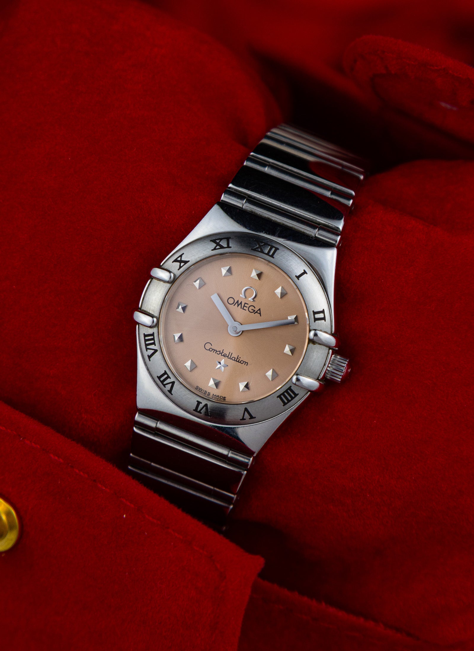 1998 Lady Omega Constellation My Choice Pink Dial 1561.61 Full Set